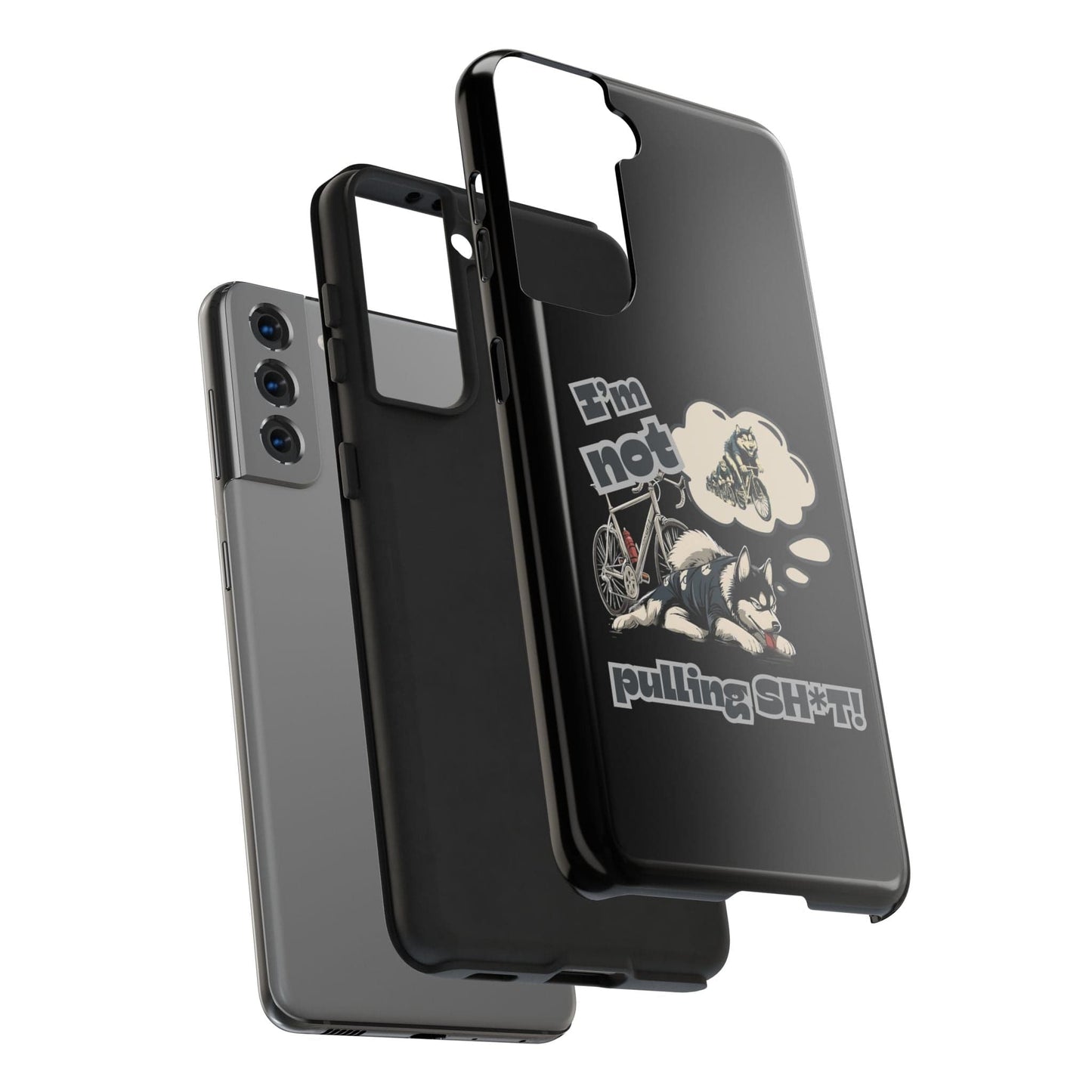 "I'm Not Pulling" Husky Cyclist Phone Case