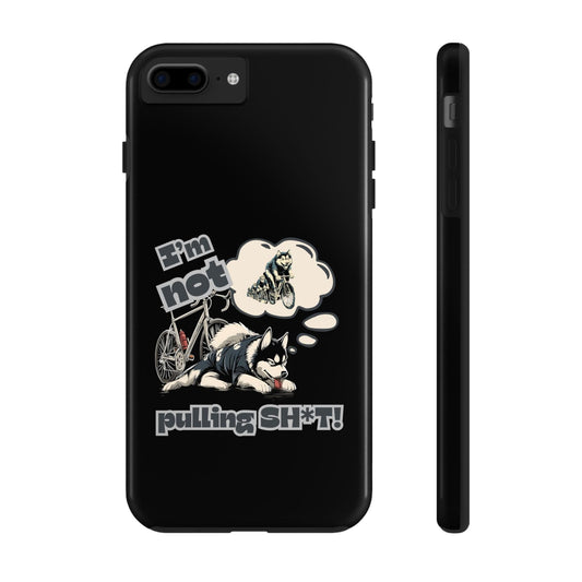 "I'm Not Pulling" Husky Cyclist Phone Case
