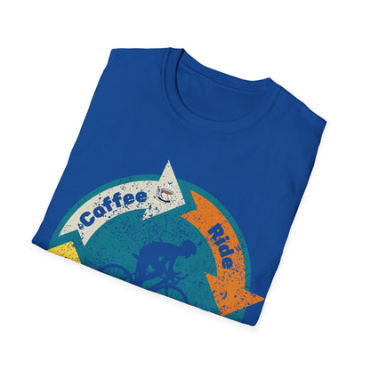 Cyclist Life Cycle T-Shirt | Coffee Ride Beer Repeat | Funny Cycling Gift