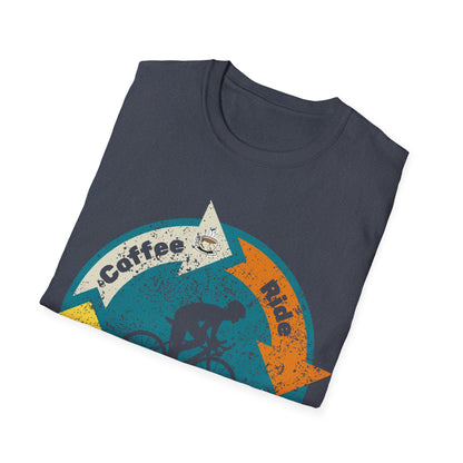 Cyclist Life Cycle T-Shirt | Coffee Ride Beer Repeat | Funny Cycling Gift