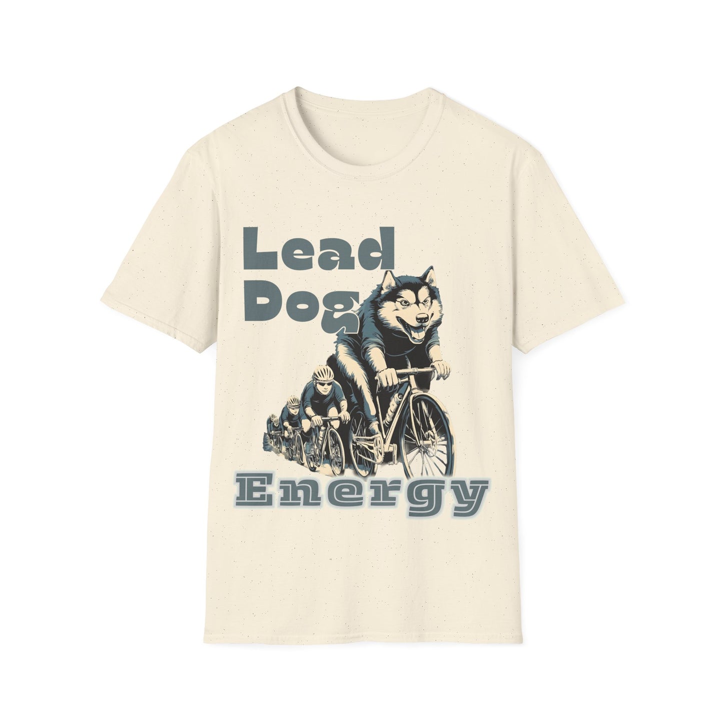 "Lead Dog Energy" Cool Husky Dog Cycling Graphic Tee | Unisex Heavy Cotton Tee