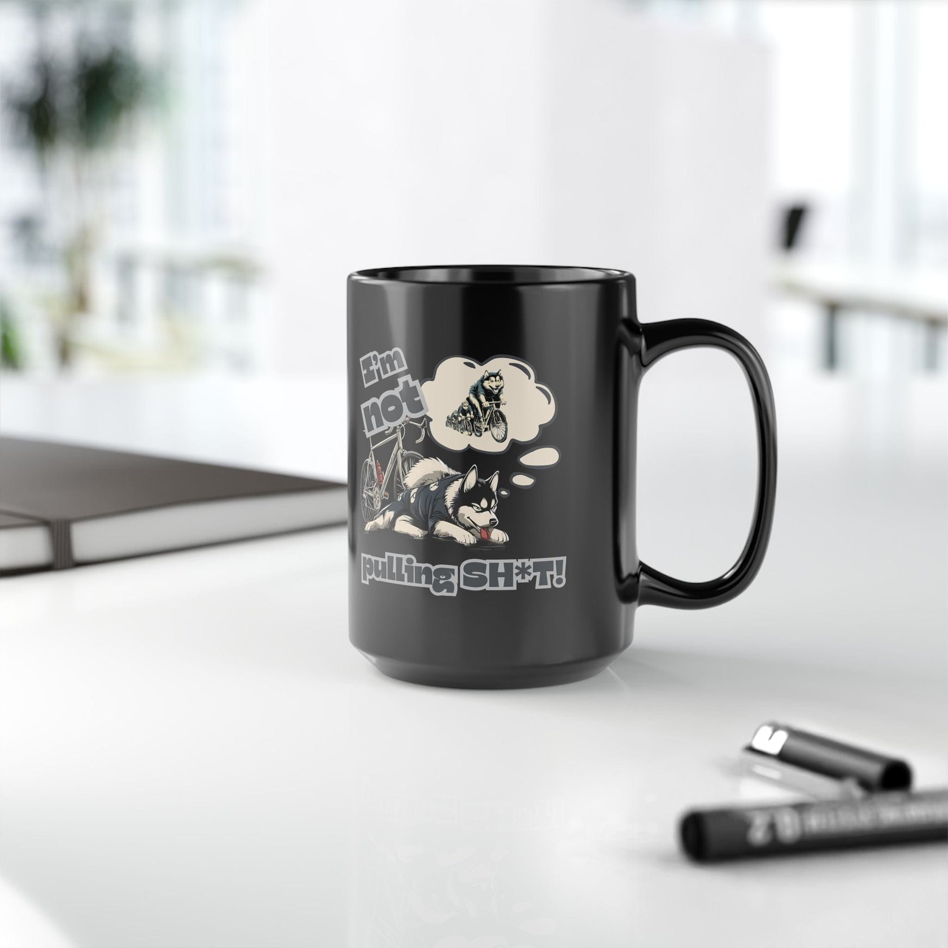 "I'm Not Pulling" Husky Cyclist Mug - Chainline Collective