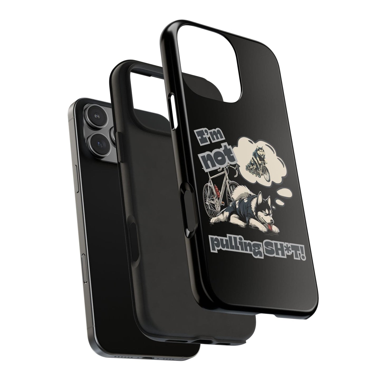 "I'm Not Pulling" Husky Cyclist Phone Case