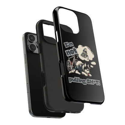 "I'm Not Pulling" Husky Cyclist Phone Case