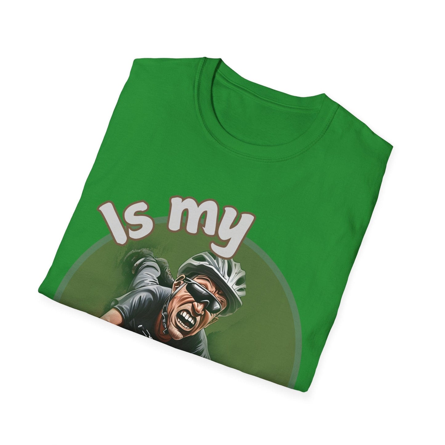 "Is My BIKE Ok?" Mountain Biker Crash T-Shirt | Unisex Heavy Cotton Tee
