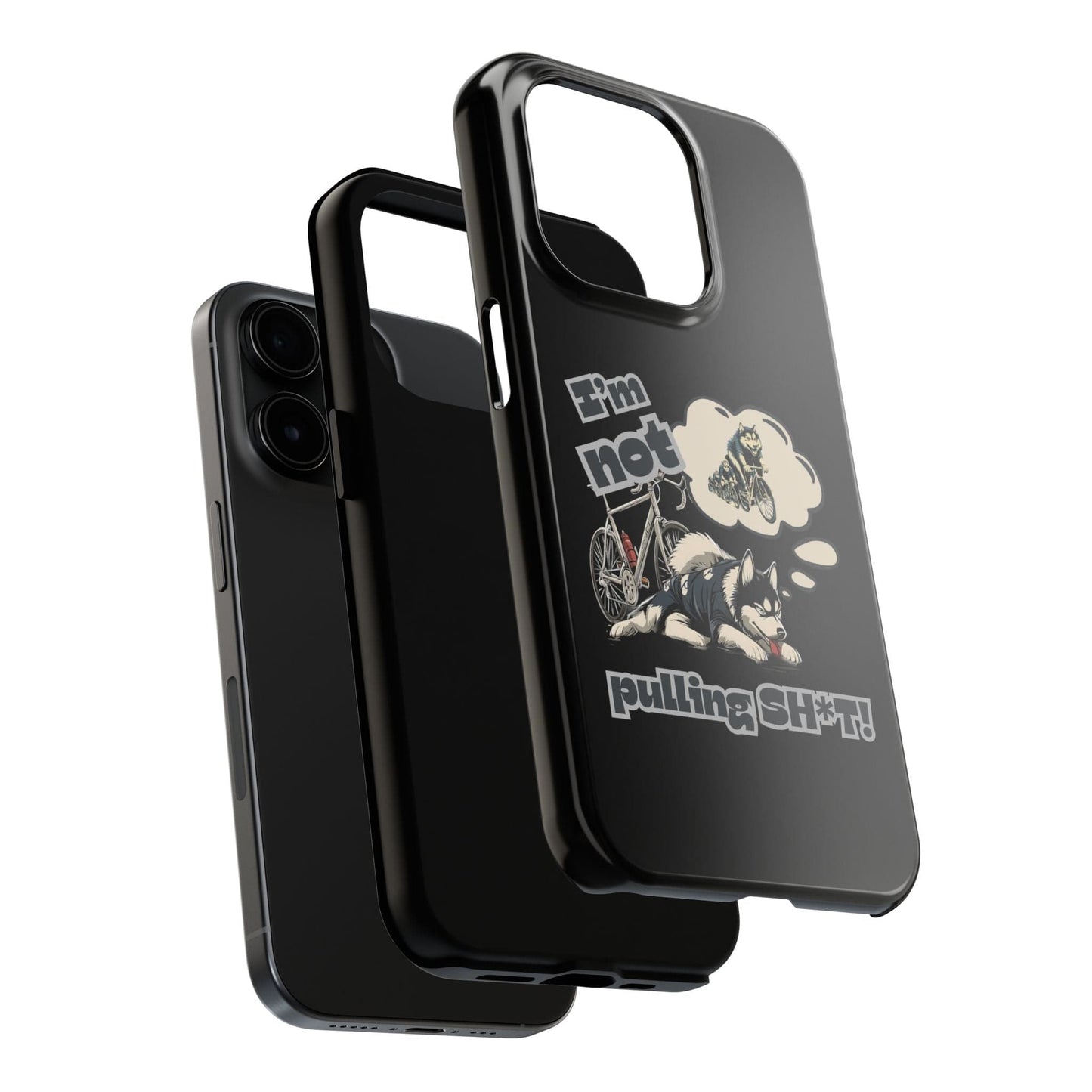 "I'm Not Pulling" Husky Cyclist Phone Case