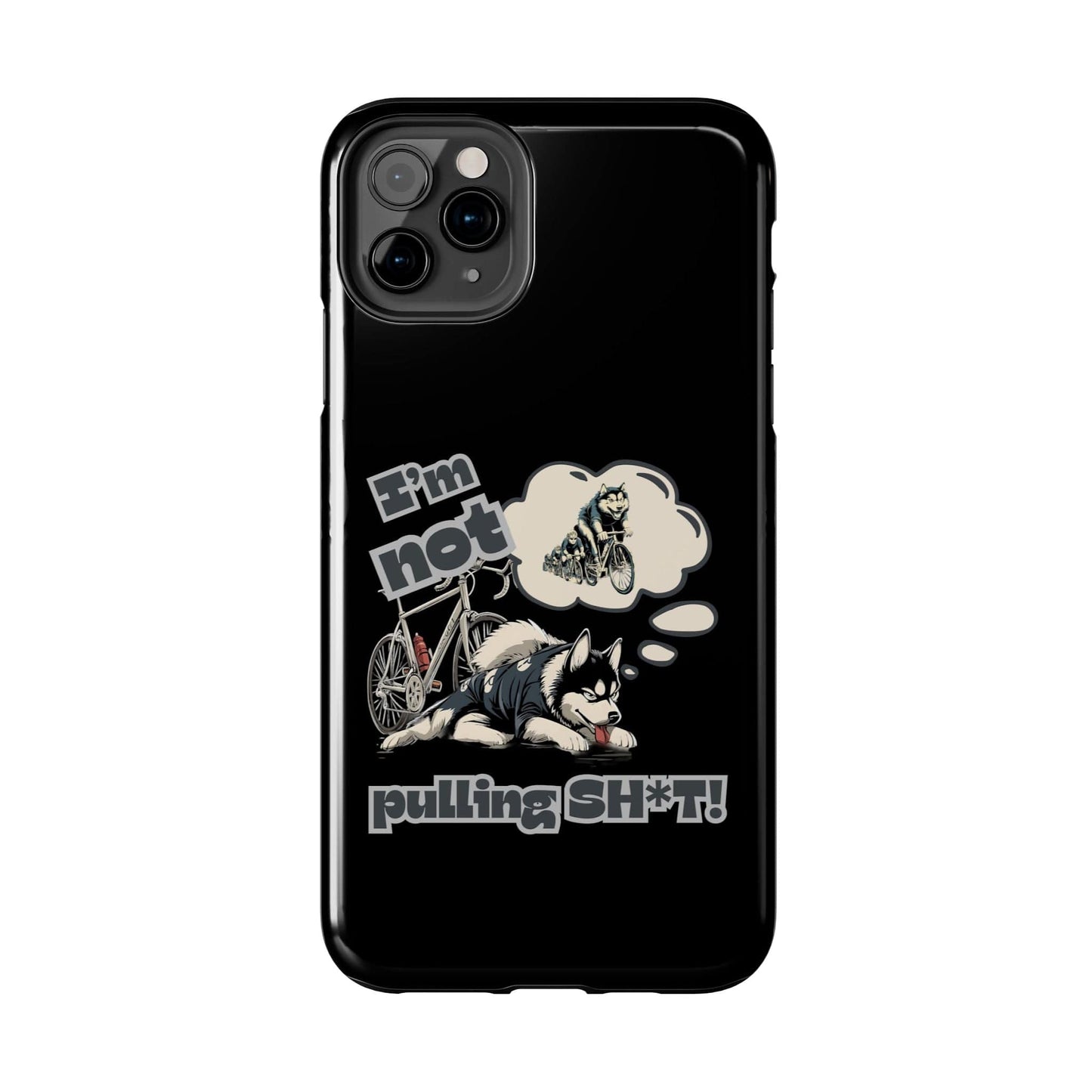 "I'm Not Pulling" Husky Cyclist Phone Case