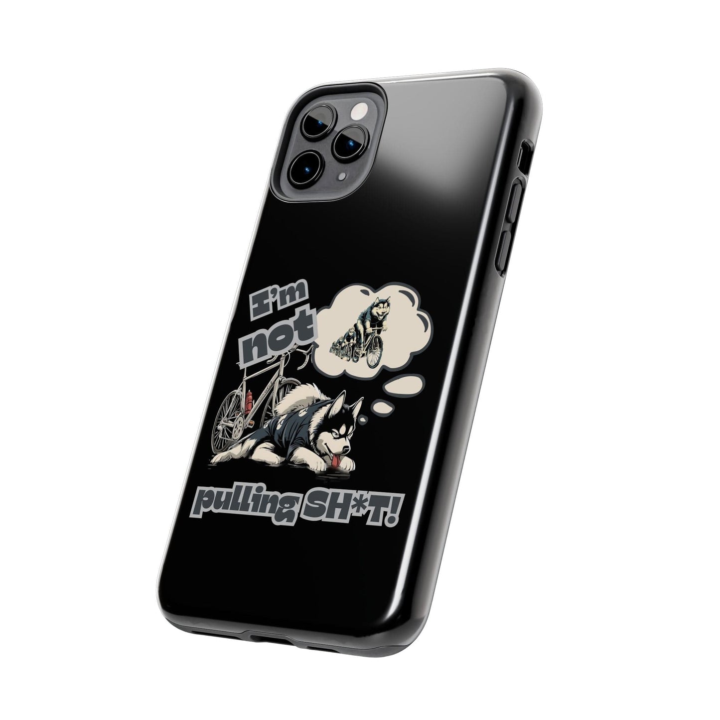 "I'm Not Pulling" Husky Cyclist Phone Case