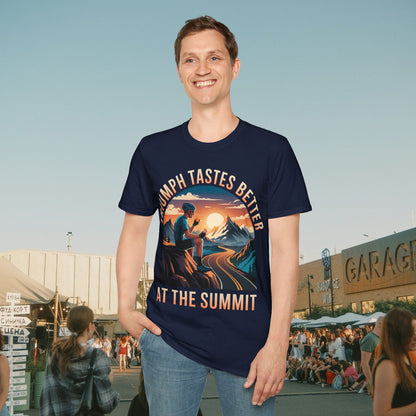 "Triumph Tastes Better At The Summit" | Cycling Mountain Climb T-Shirt, Road Biking Tee, Cyclist Gift
