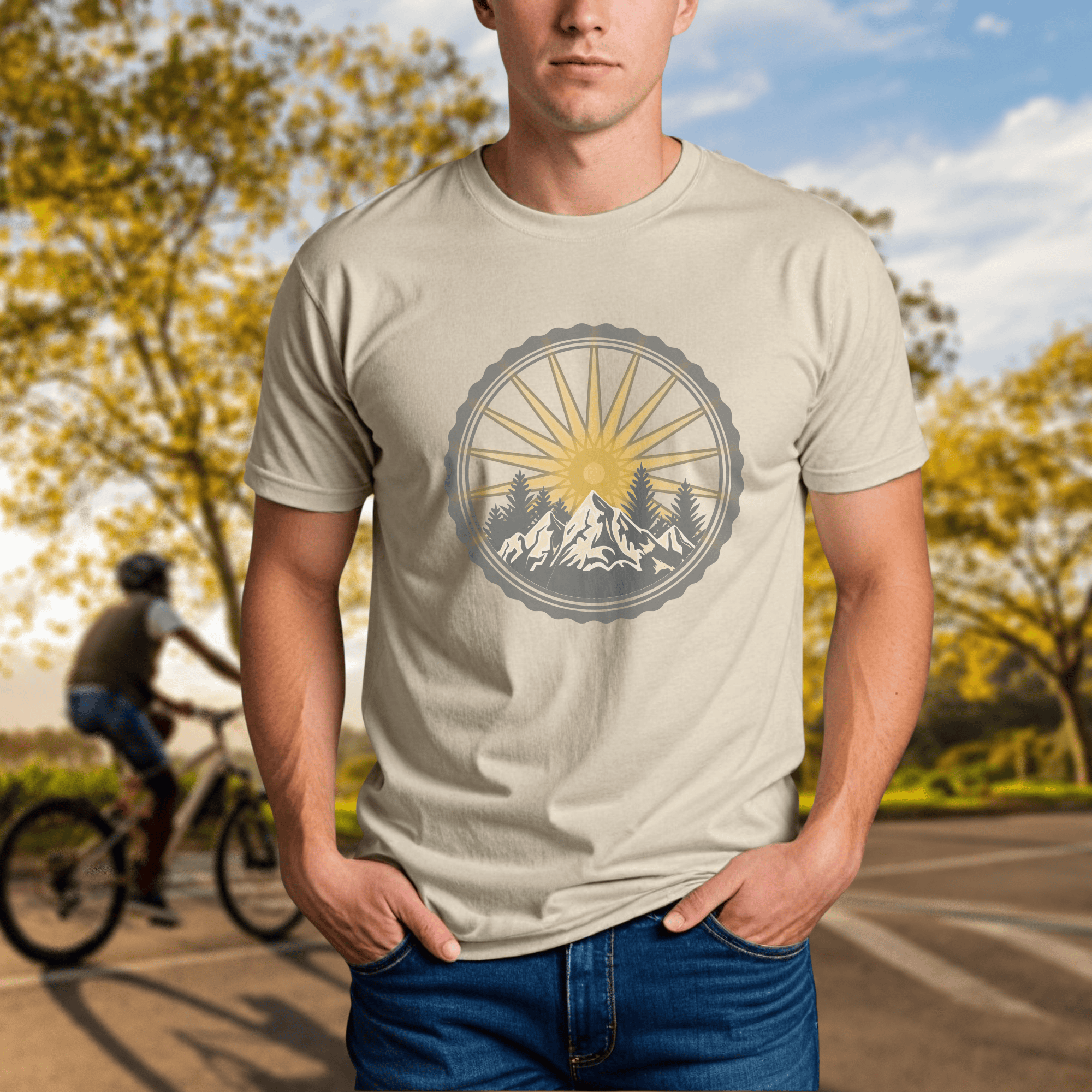Bike Wheel Mountain Sunrise - Chainline Collective