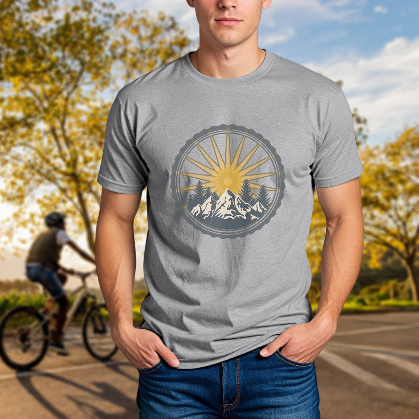 Bike Wheel Mountain Sunrise - Chainline Collective