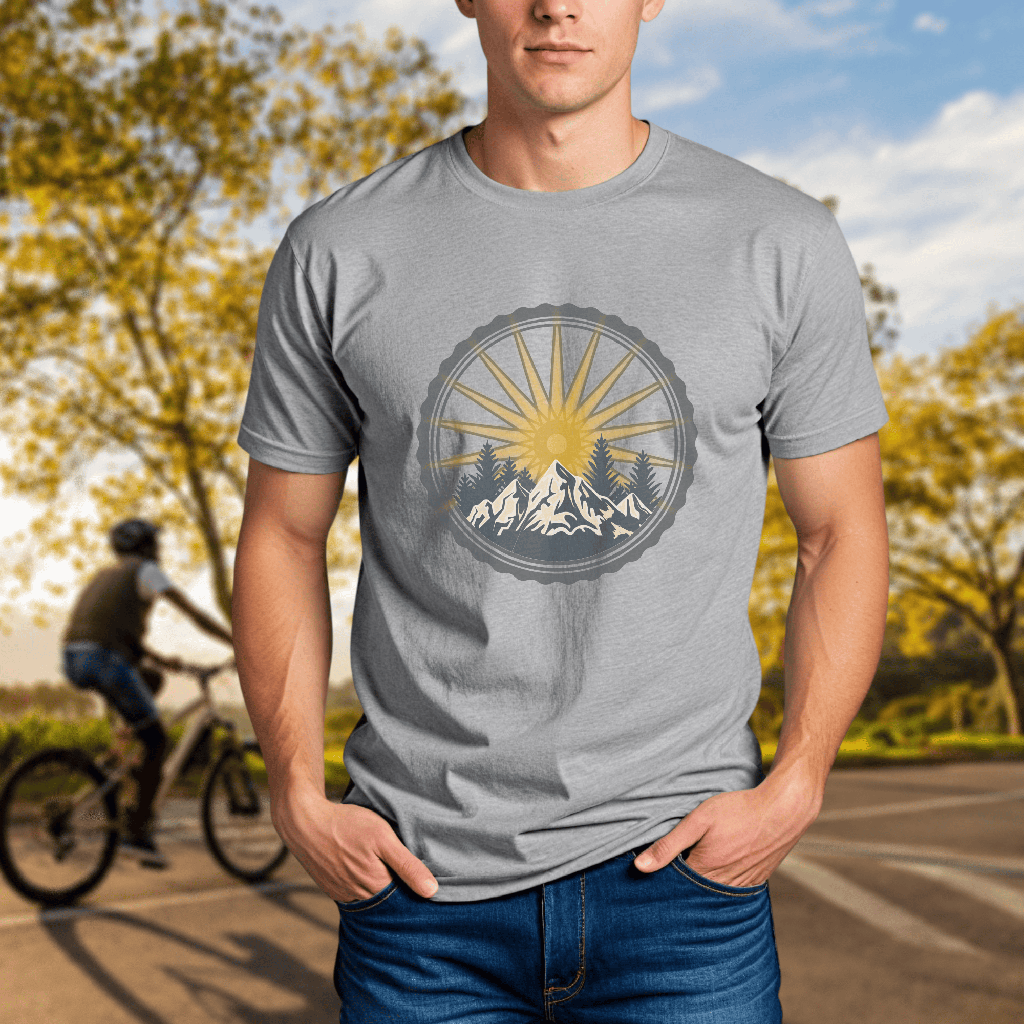 Bike Wheel Mountain Sunrise - Chainline Collective