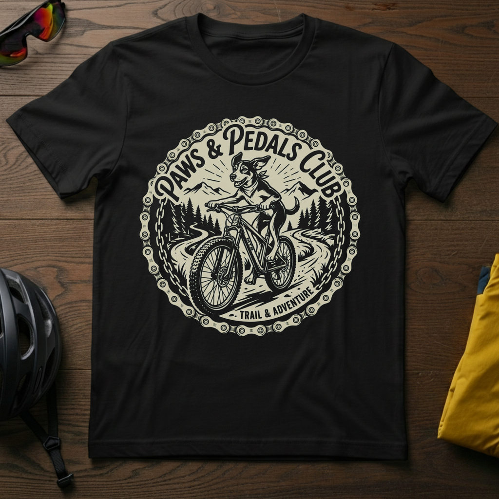 "Paws & Pedals Club" MTB Dog Tee - Chainline Collective