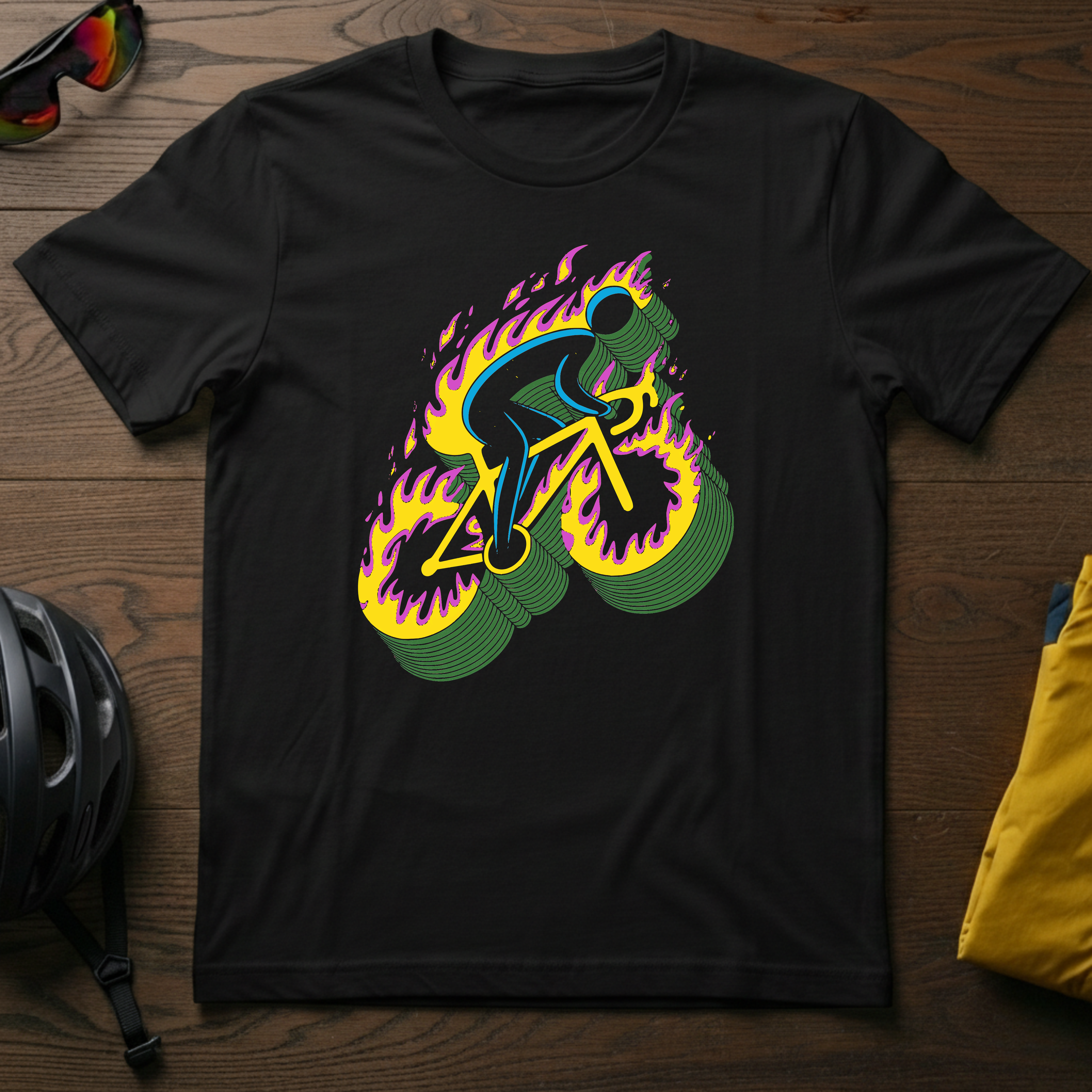 Flaming Bike Tee - Chainline Collective
