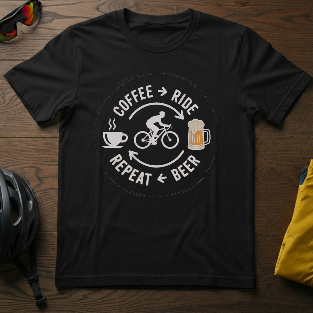 Coffee Ride Beer Repeat Tee - Chainline Collective