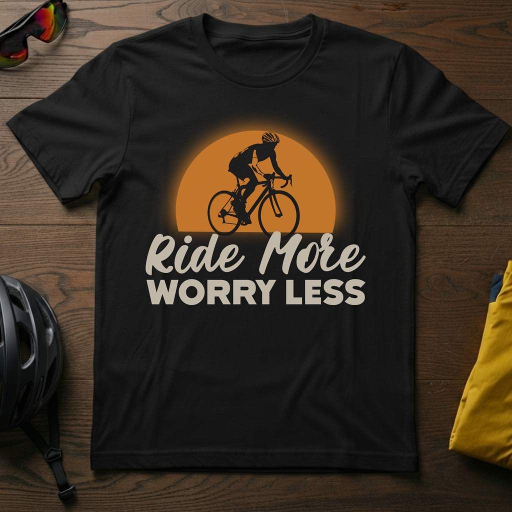 "Ride More, Worry Less" Vintage Sunset Tee - Chainline Collective
