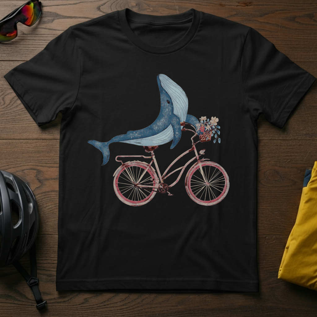 Whale Riding a Bike Tee - Chainline Collective