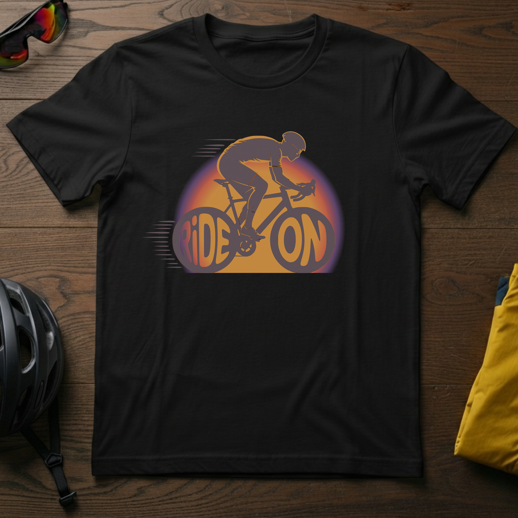 "Ride On" Cyclist Sunset Silhouette - Chainline Collective