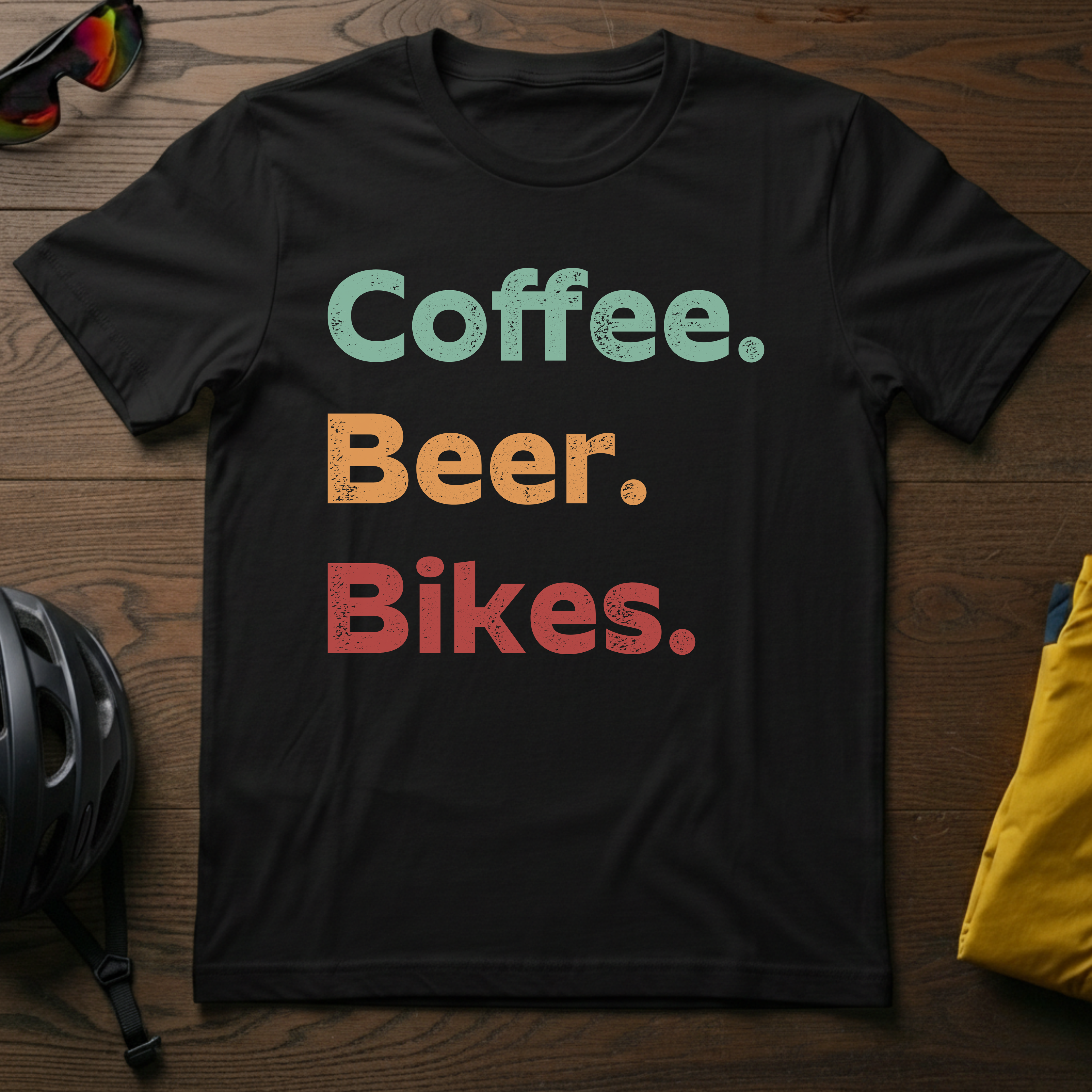 "Coffee. Beer. Bikes" T-Shirt - Chainline Collective
