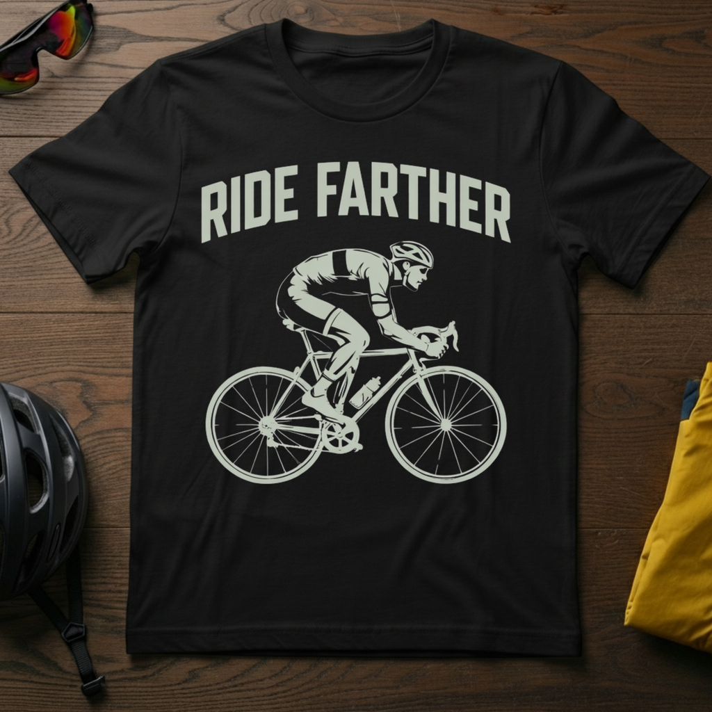 "Ride Farther" Road Cyclist Tee - Chainline Collective