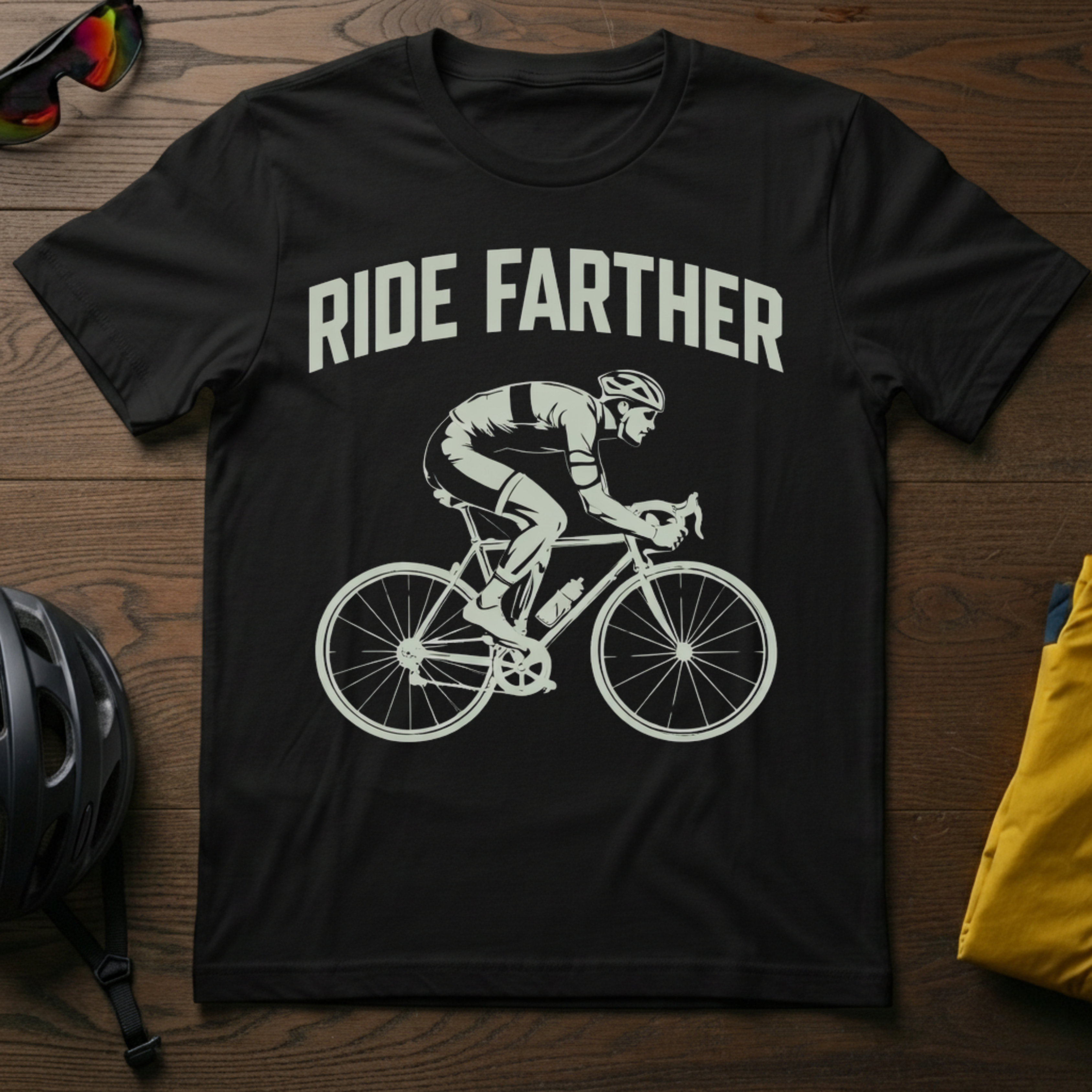 "Ride Farther" Road Cyclist Tee - Chainline Collective