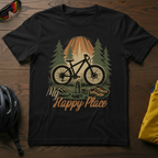 "My Happy Place" Sunlit Forest Mountain Bike Tee - Chainline Collective
