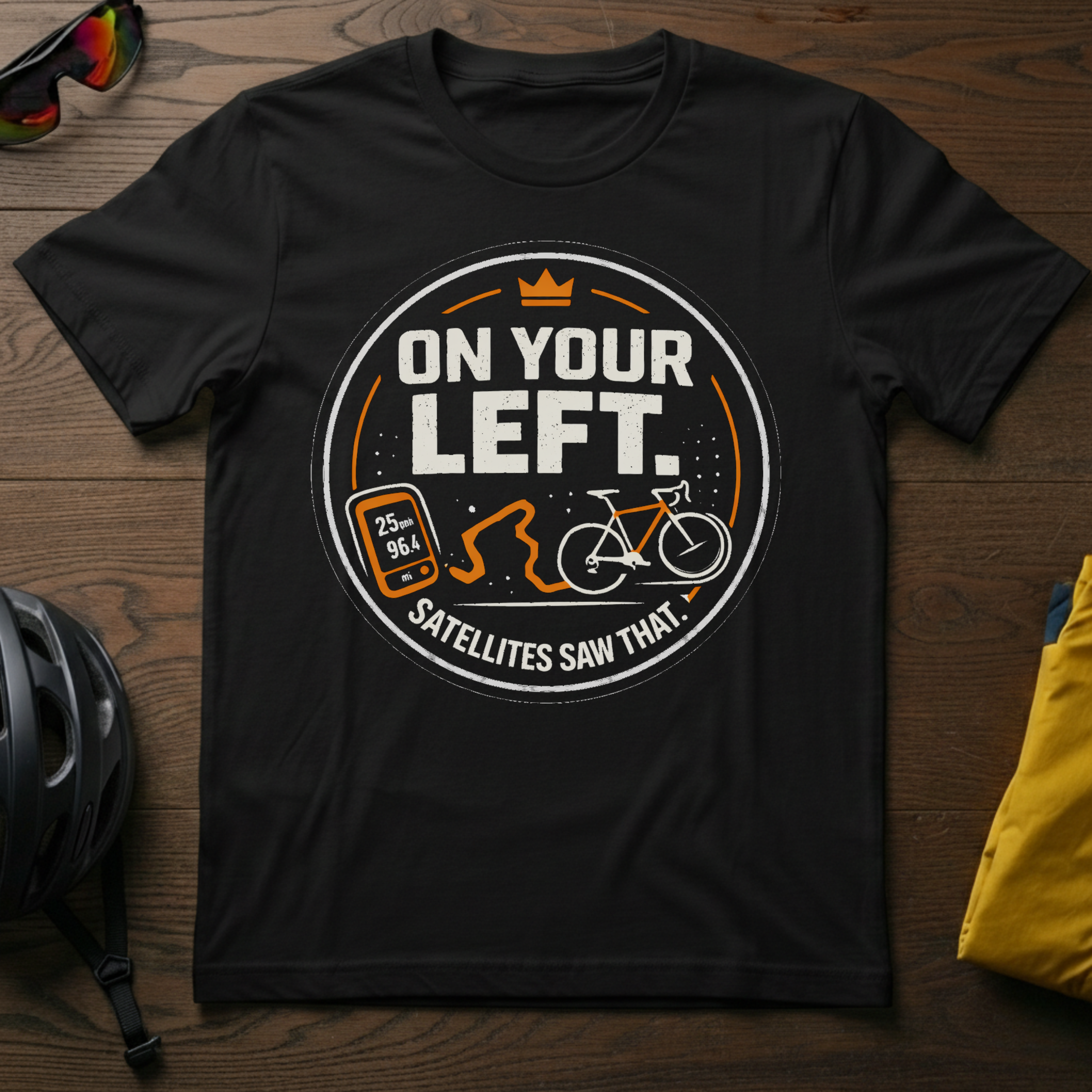 "On Your Left -- Satellites Saw That" Tee - Chainline Collective