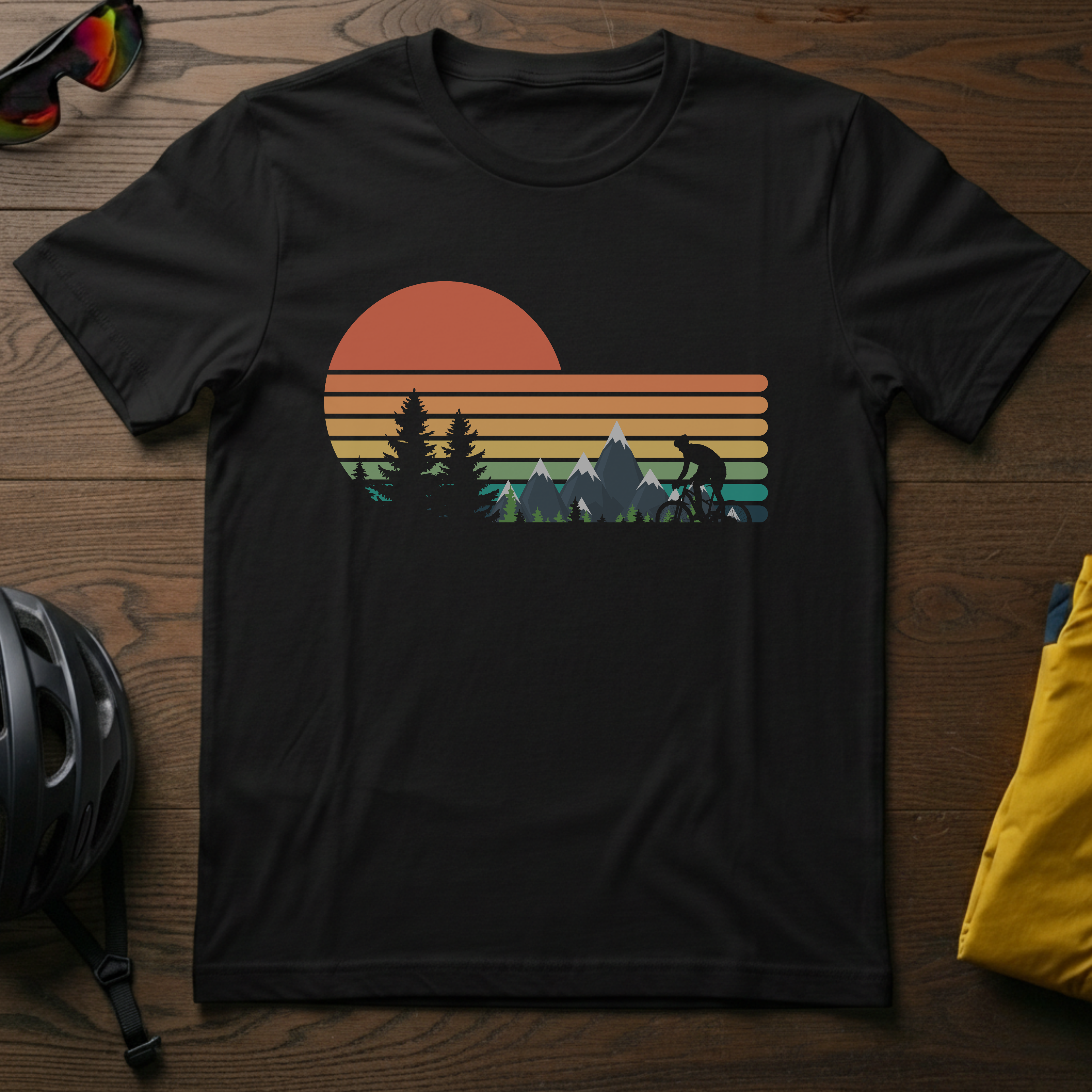 Sunset Mountain Biking Silhouette - Chainline Collective