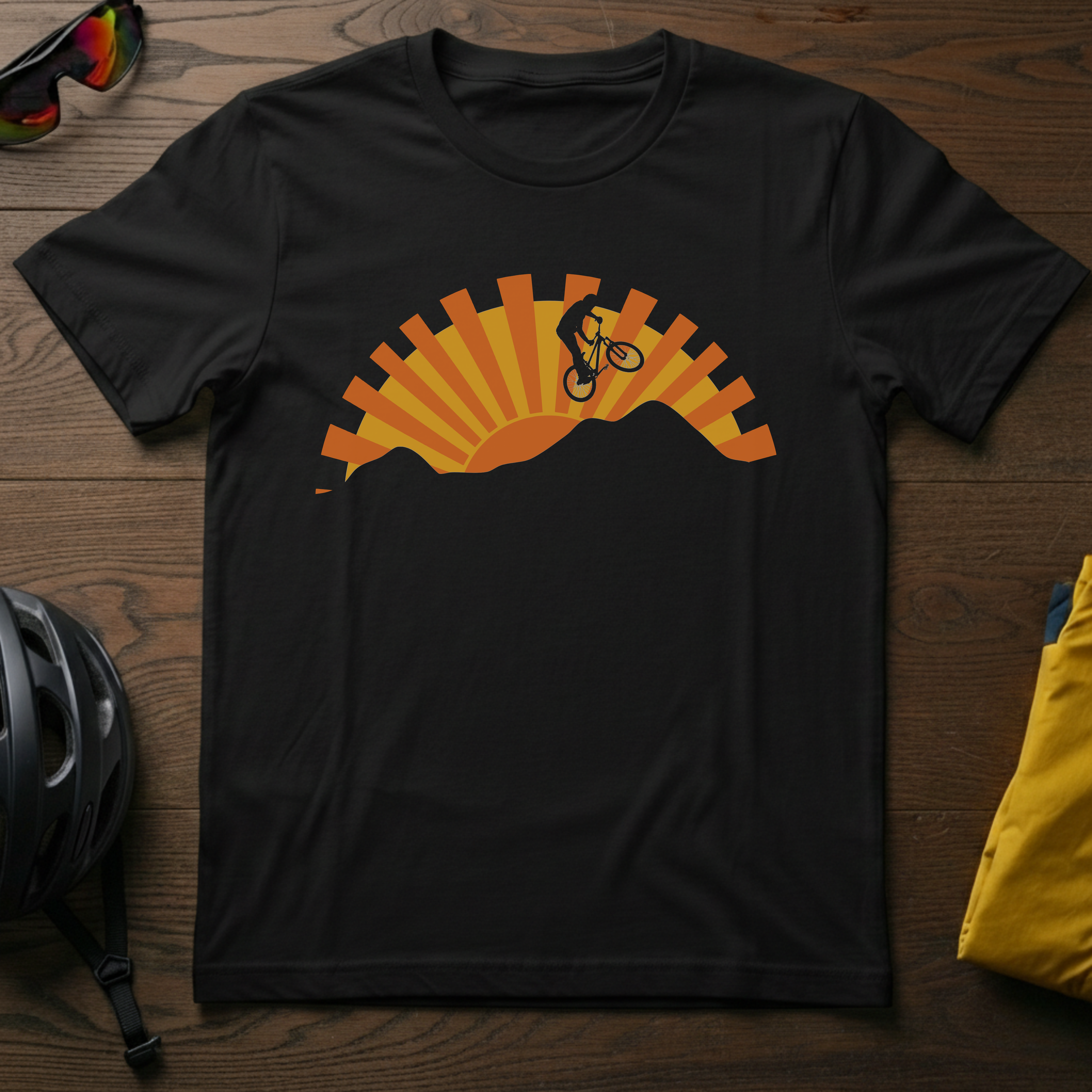 Mountain Bike Jumping, Sunset Silhouette - Chainline Collective