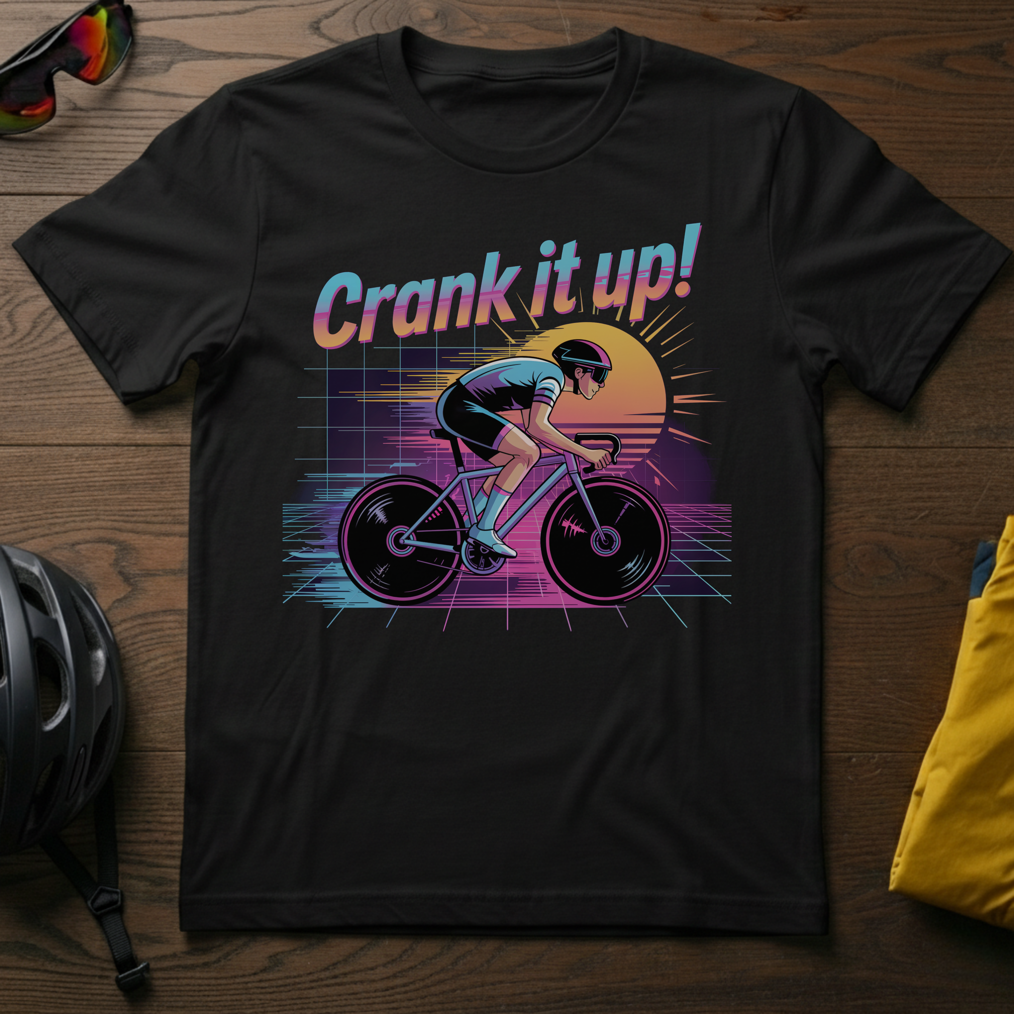 "Crank It Up" Retro Synthwave Tee - Chainline Collective