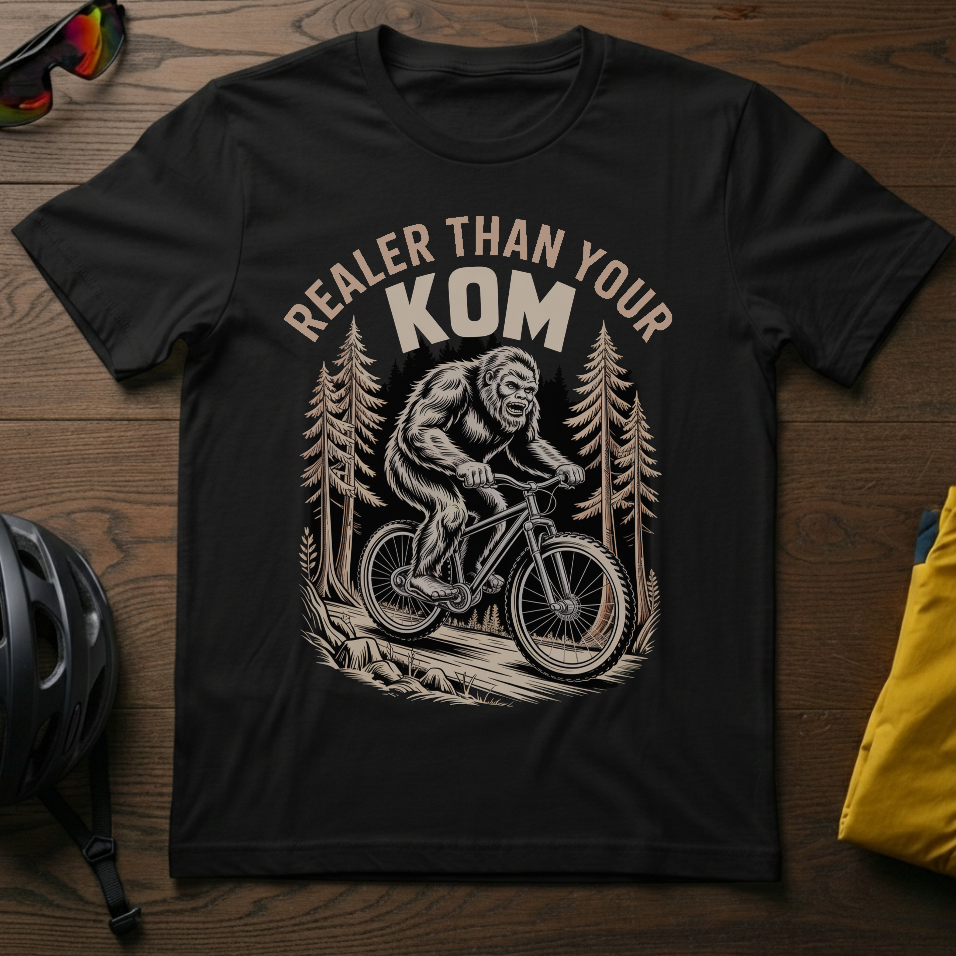 Realer Than Your KOM' Bigfoot Mountain Bike Tee - Chainline Collective