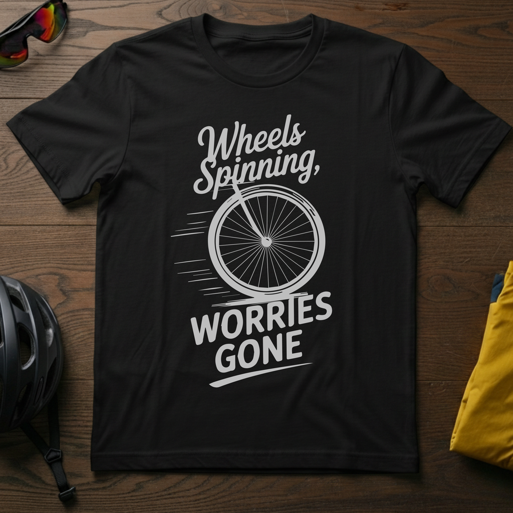 Wheels Spinning, Worries Gone Tee - Chainline Collective