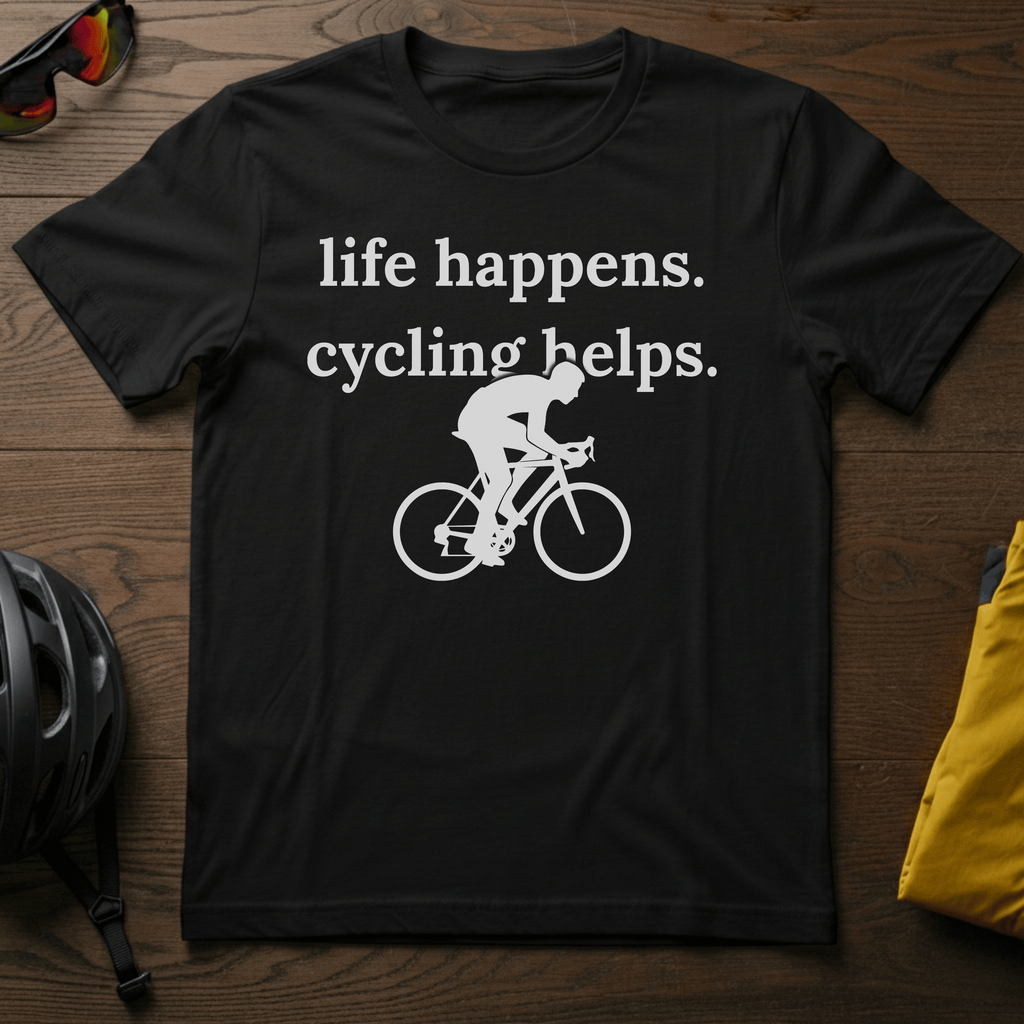 Life Happens. Cycling Helps Tee - Chainline Collective
