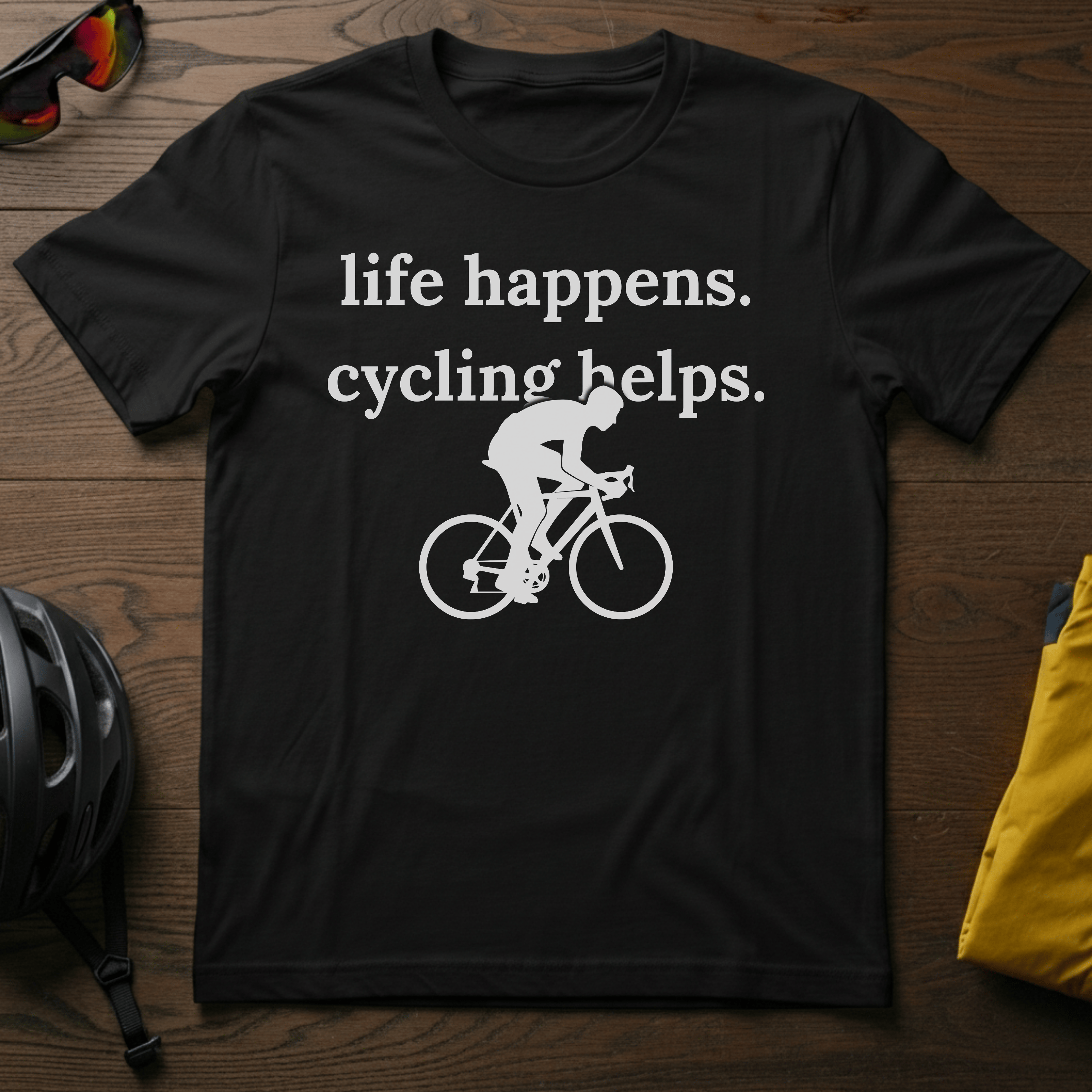 Life Happens. Cycling Helps Tee - Chainline Collective