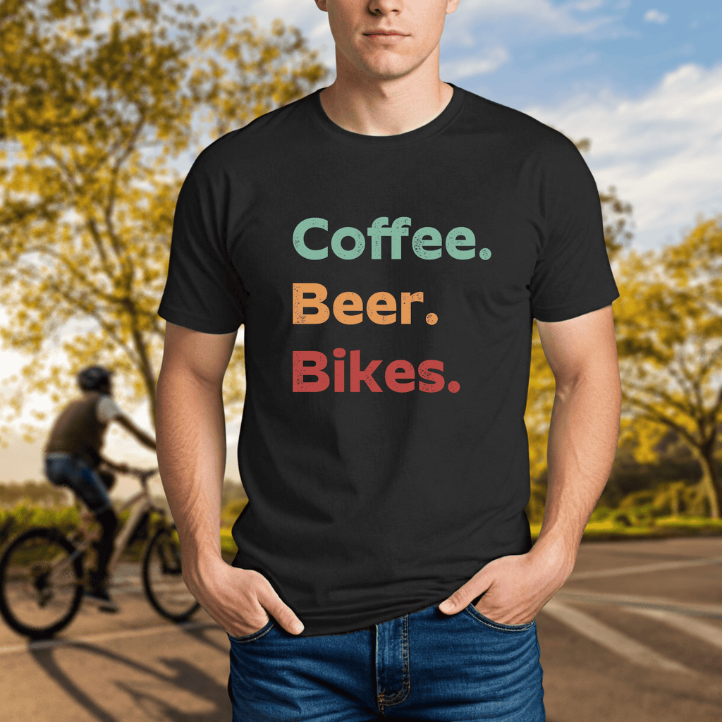 "Coffee. Beer. Bikes" T-Shirt - Chainline Collective