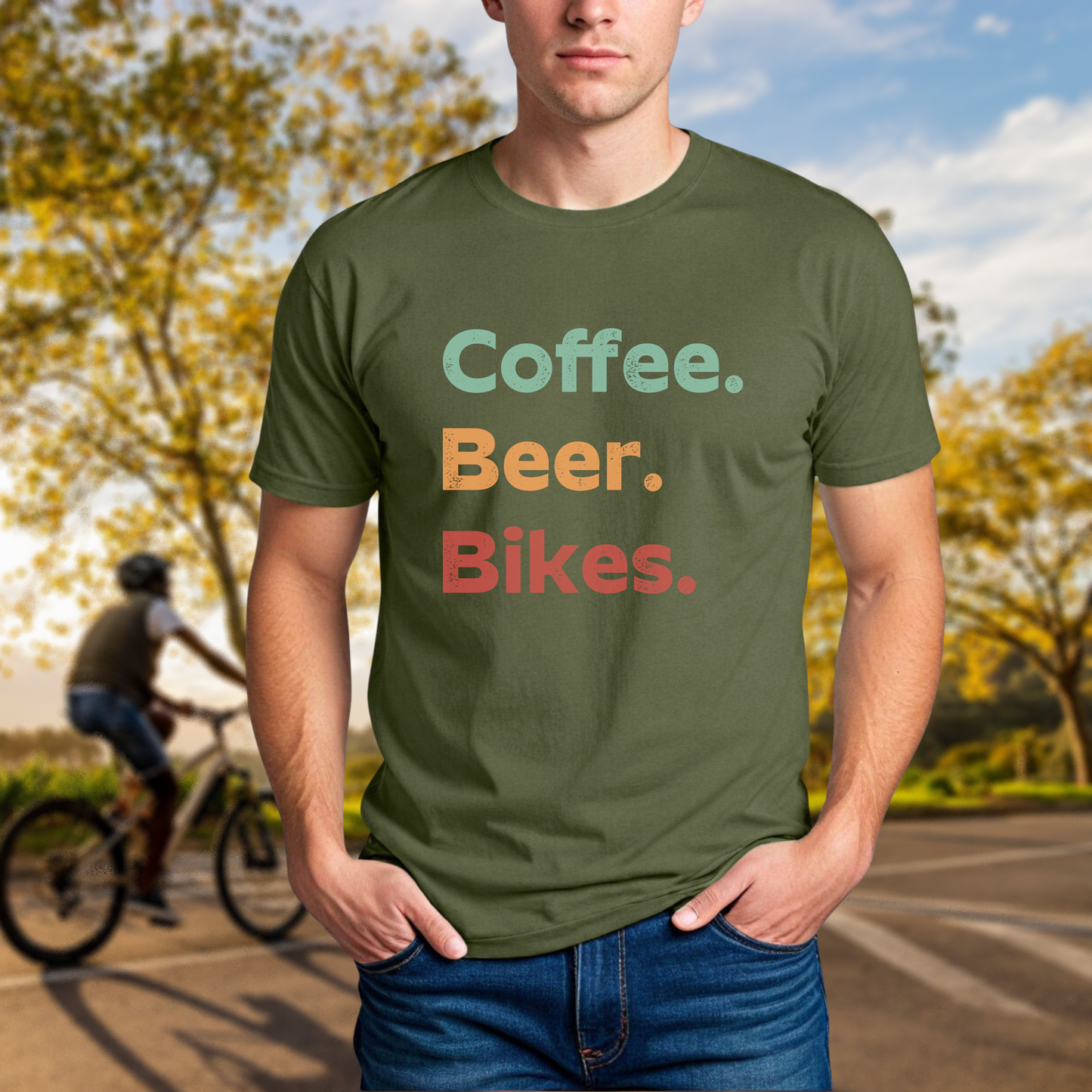 "Coffee. Beer. Bikes" T-Shirt - Chainline Collective