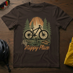 "My Happy Place" Sunlit Forest Mountain Bike Tee - Chainline Collective