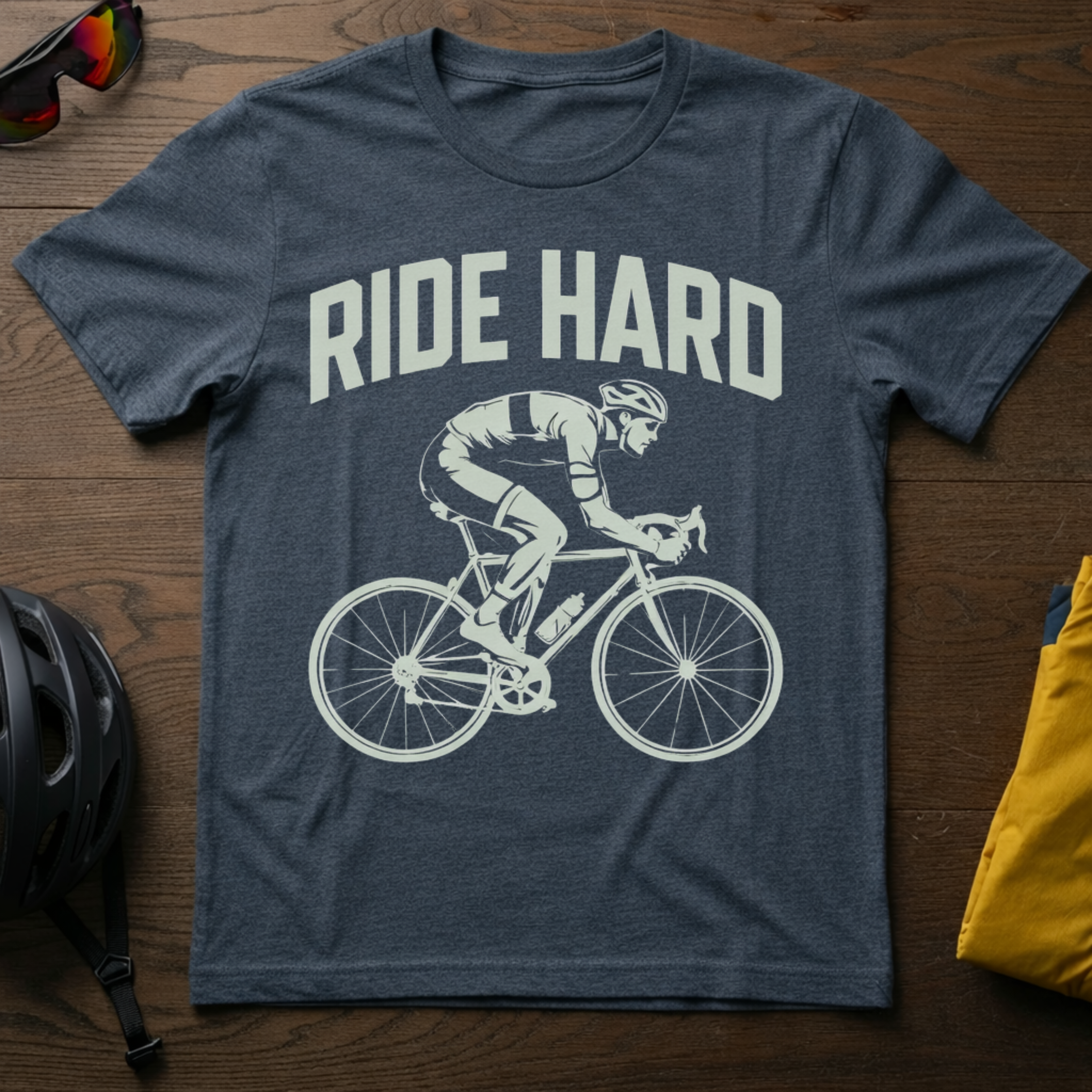 "Ride Hard" Road Cyclist Tee - Chainline Collective