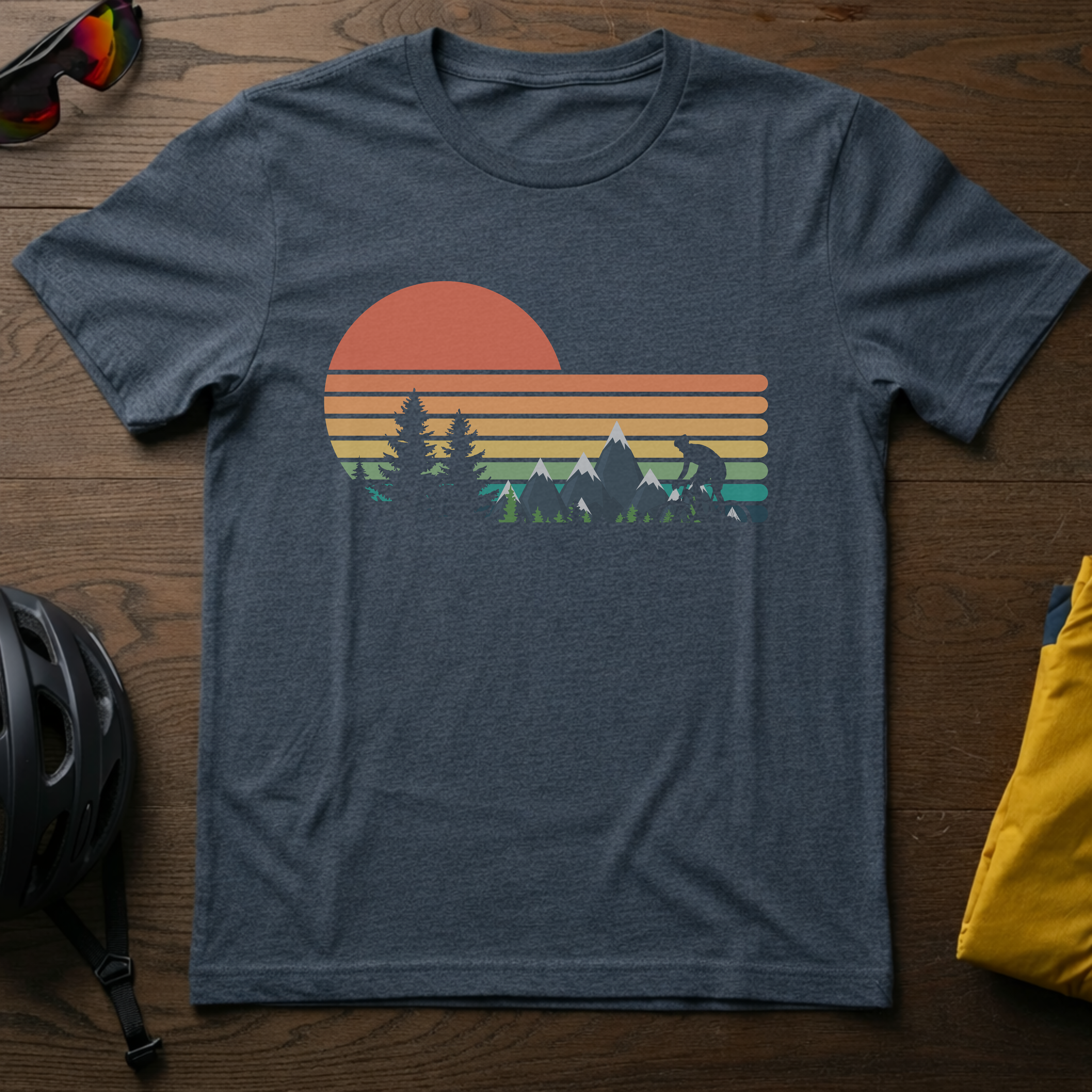 Sunset Mountain Biking Silhouette - Chainline Collective