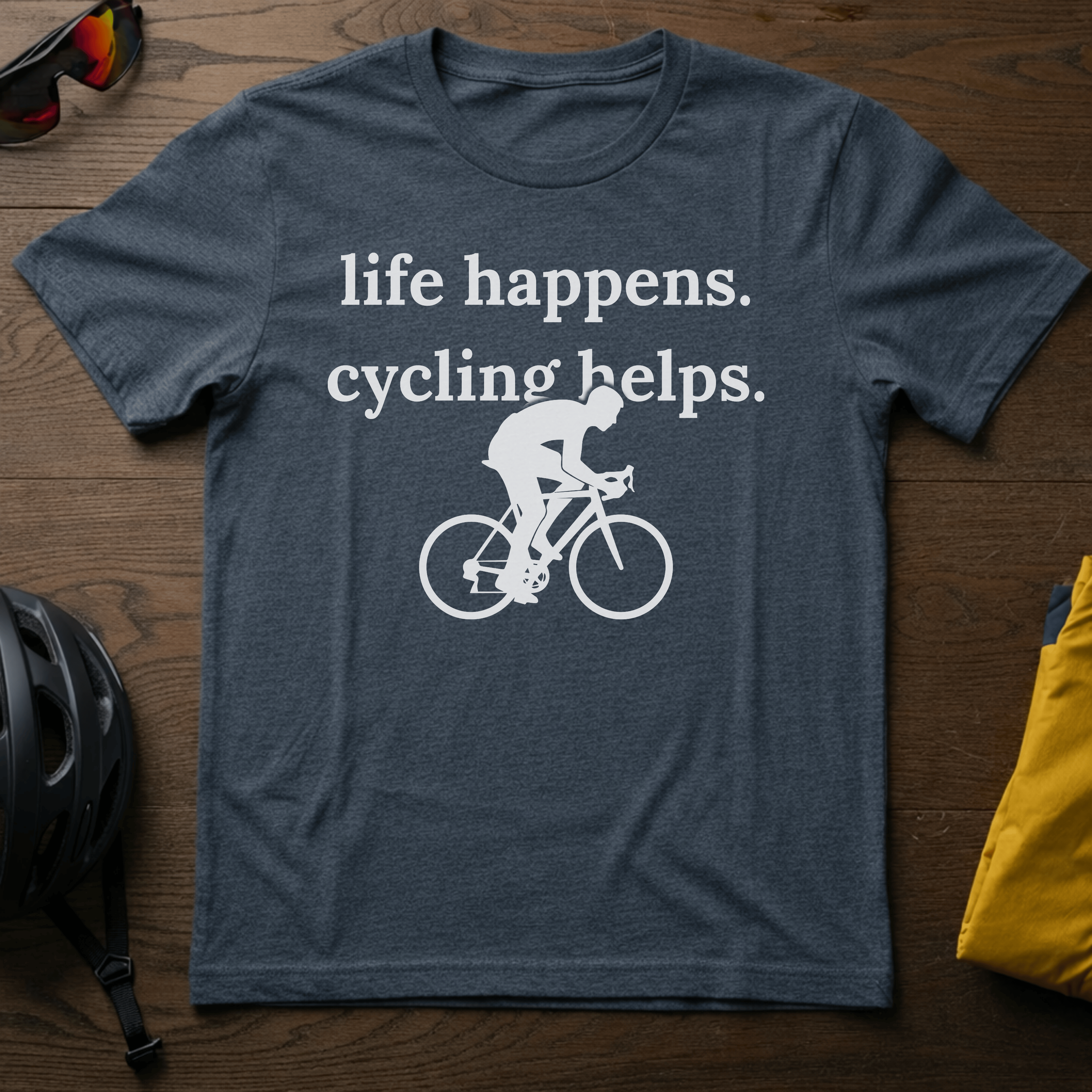 Life Happens. Cycling Helps Tee - Chainline Collective