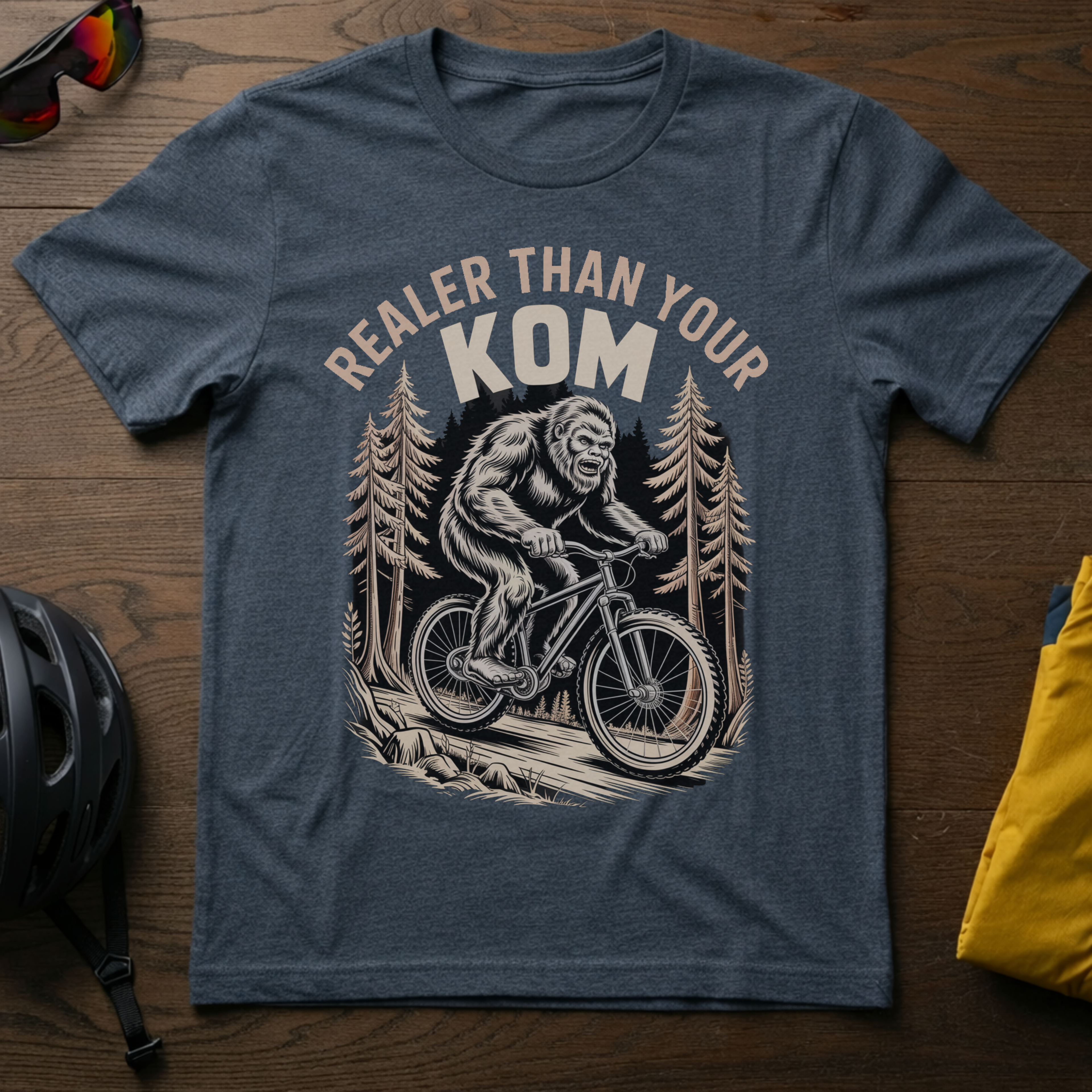 Realer Than Your KOM' Bigfoot Mountain Bike Tee - Chainline Collective