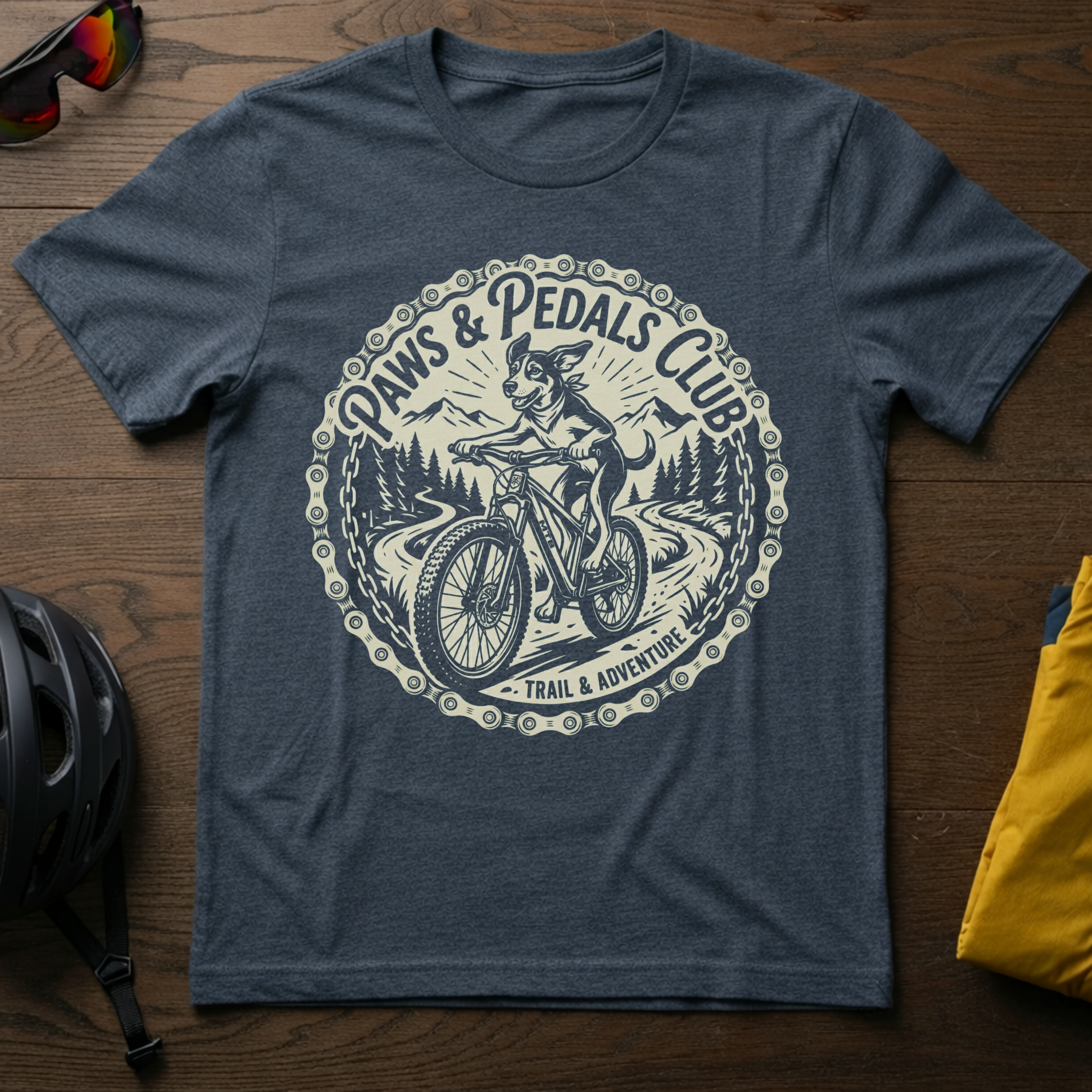 "Paws & Pedals Club" MTB Dog Tee - Chainline Collective
