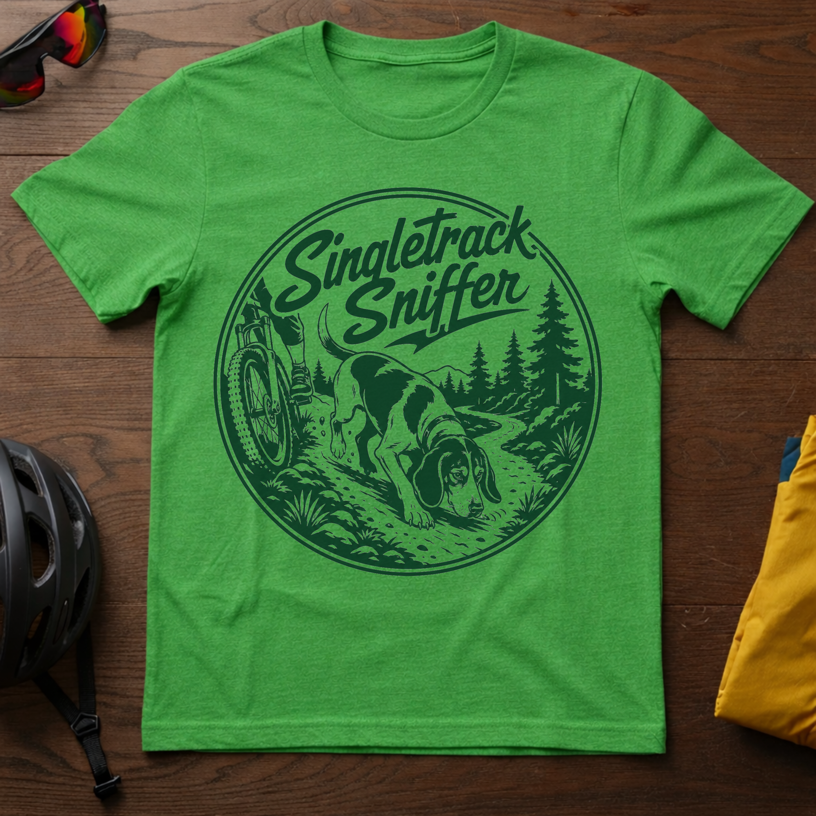 "Singetrack Sniffer" Trailhound Tee - Chainline Collective