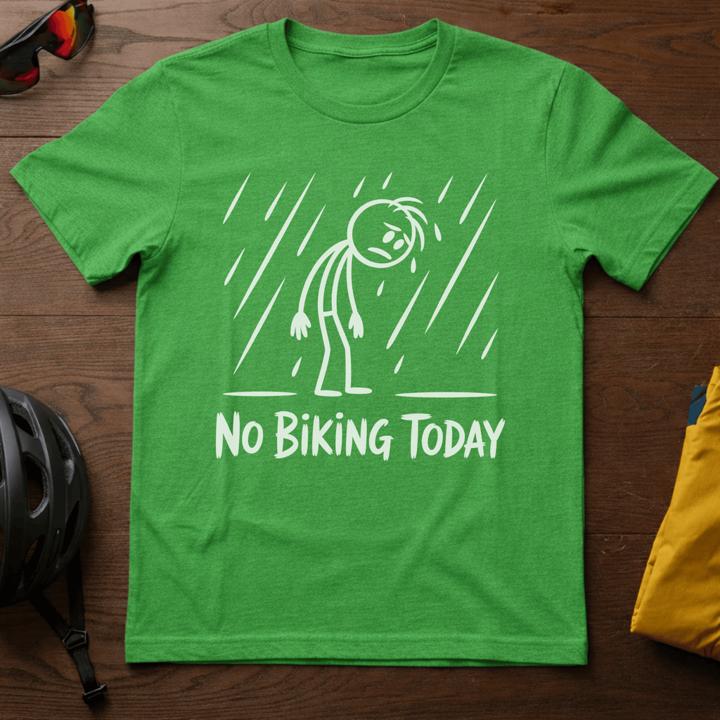 Rainy Day, "No Biking Today" Tee - Chainline Collective