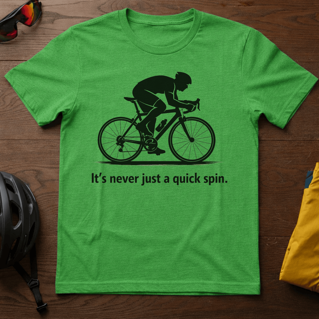 "It's Never Just a Quick Spin" Cyclist Tee - Chainline Collective