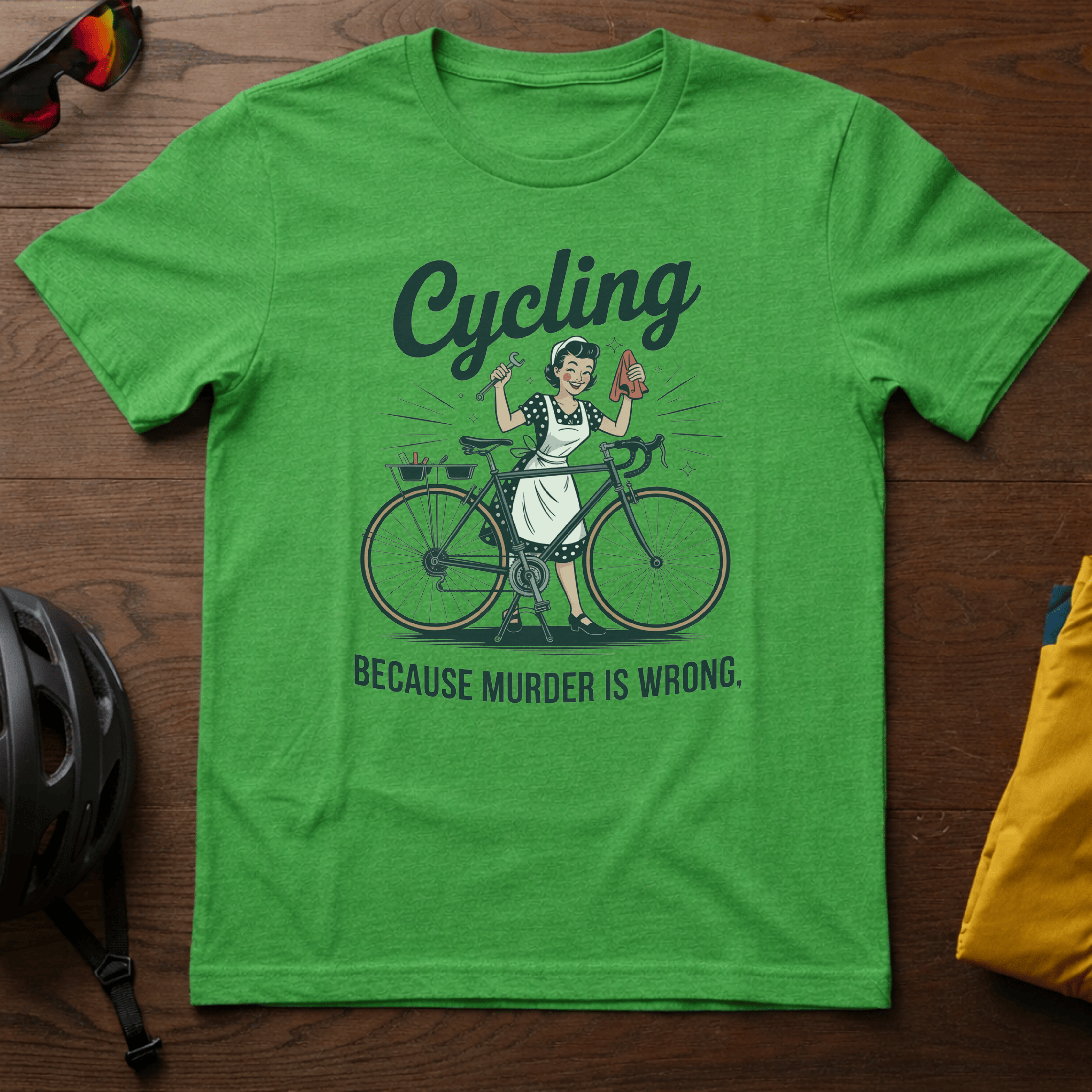 "Cycling--Because Murder is Wrong" Tee - Chainline Collective