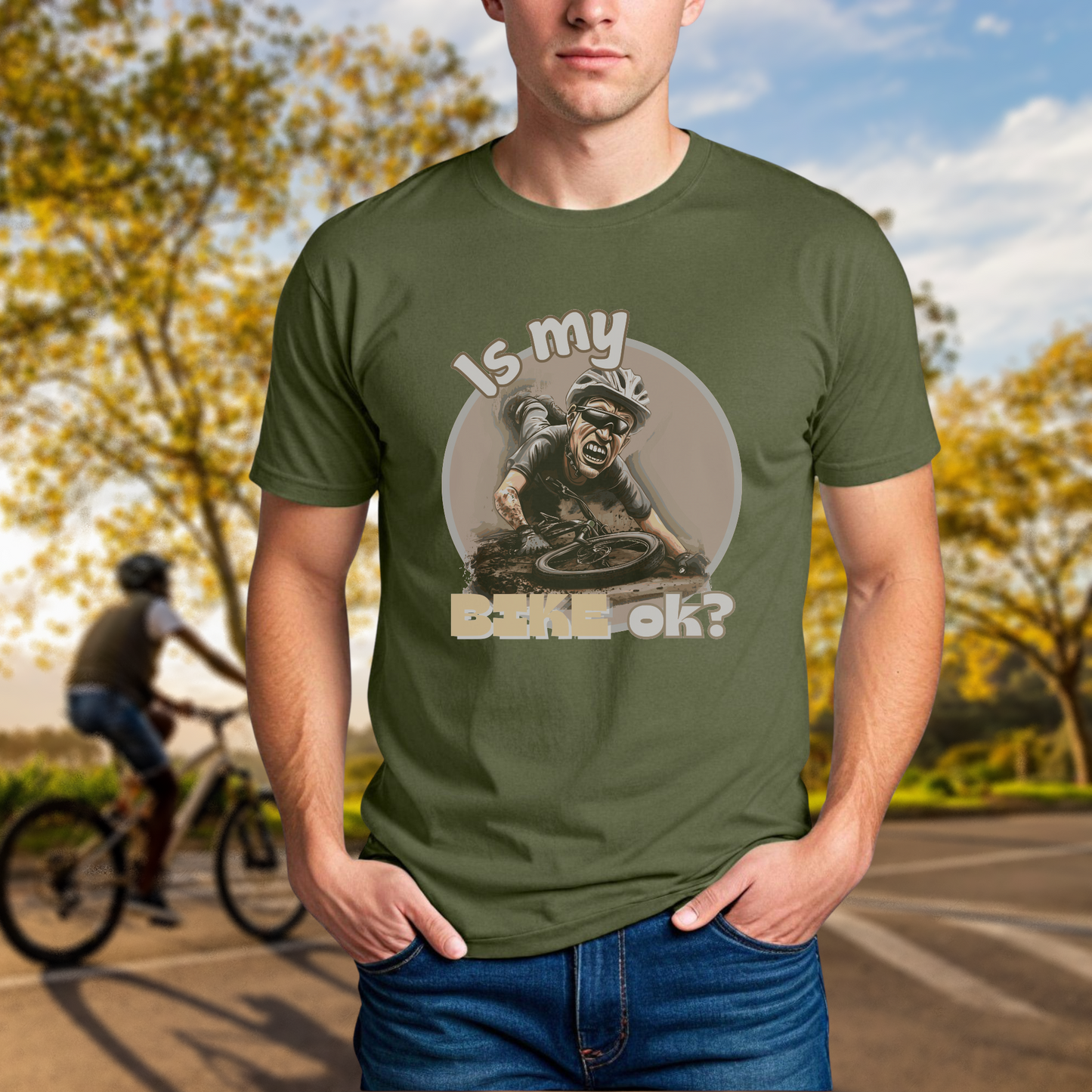 "Is My Bike OK?" Mountain Biker T-Shirt - Chainline Collective