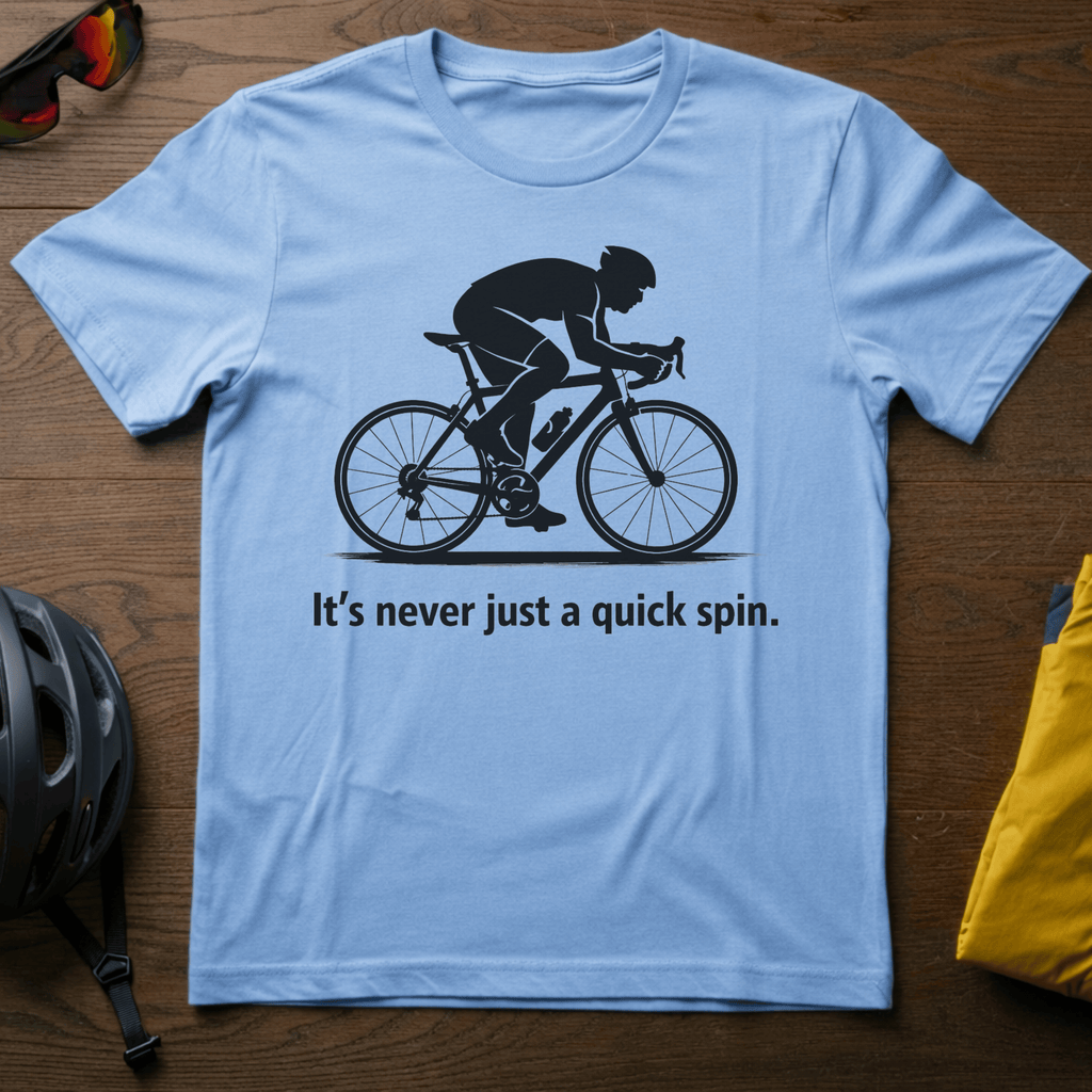 "It's Never Just a Quick Spin" Cyclist Tee - Chainline Collective