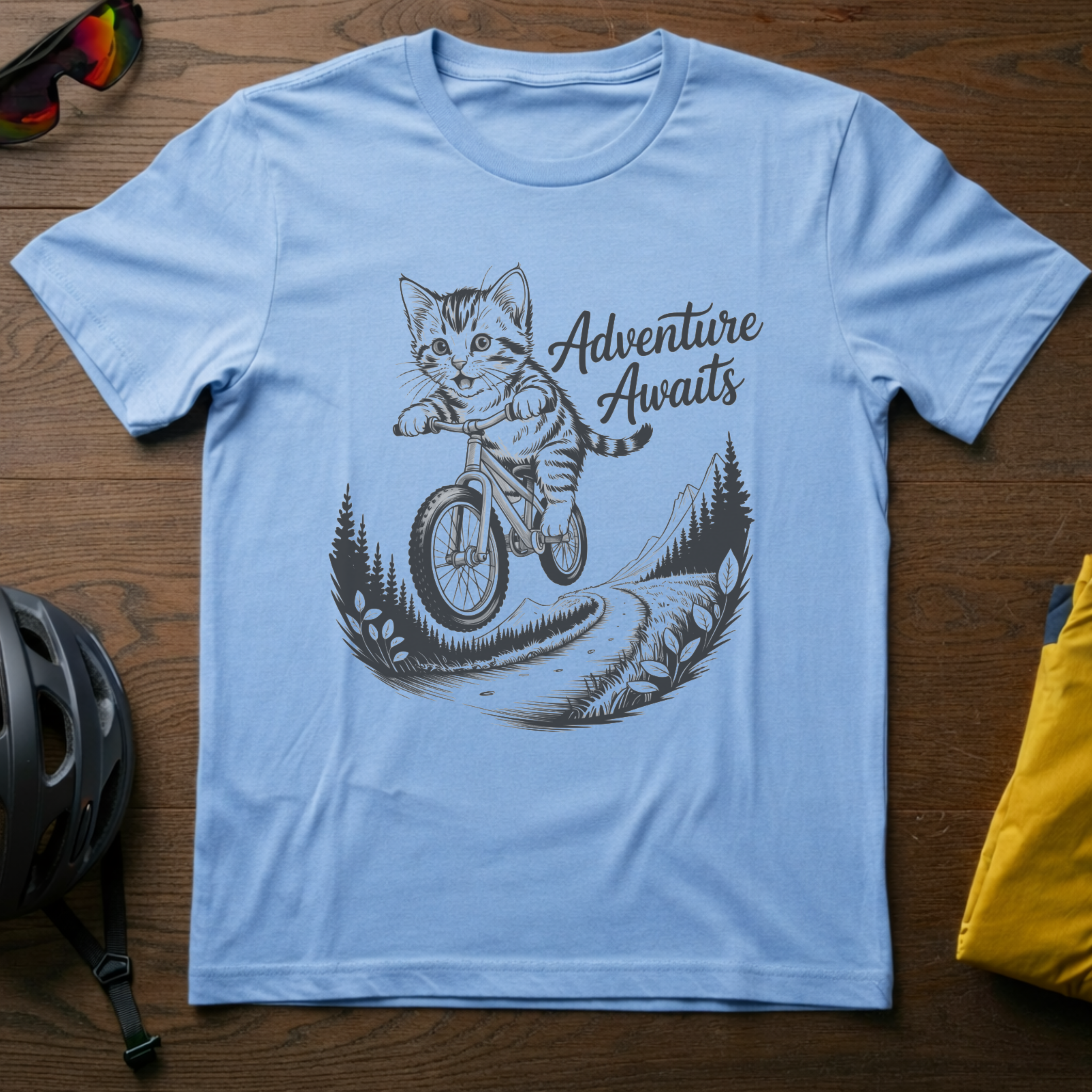 Cycling Kitten - "Adventure Awaits" - Chainline Collective