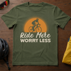 "Ride More, Worry Less" Vintage Sunset Tee - Chainline Collective